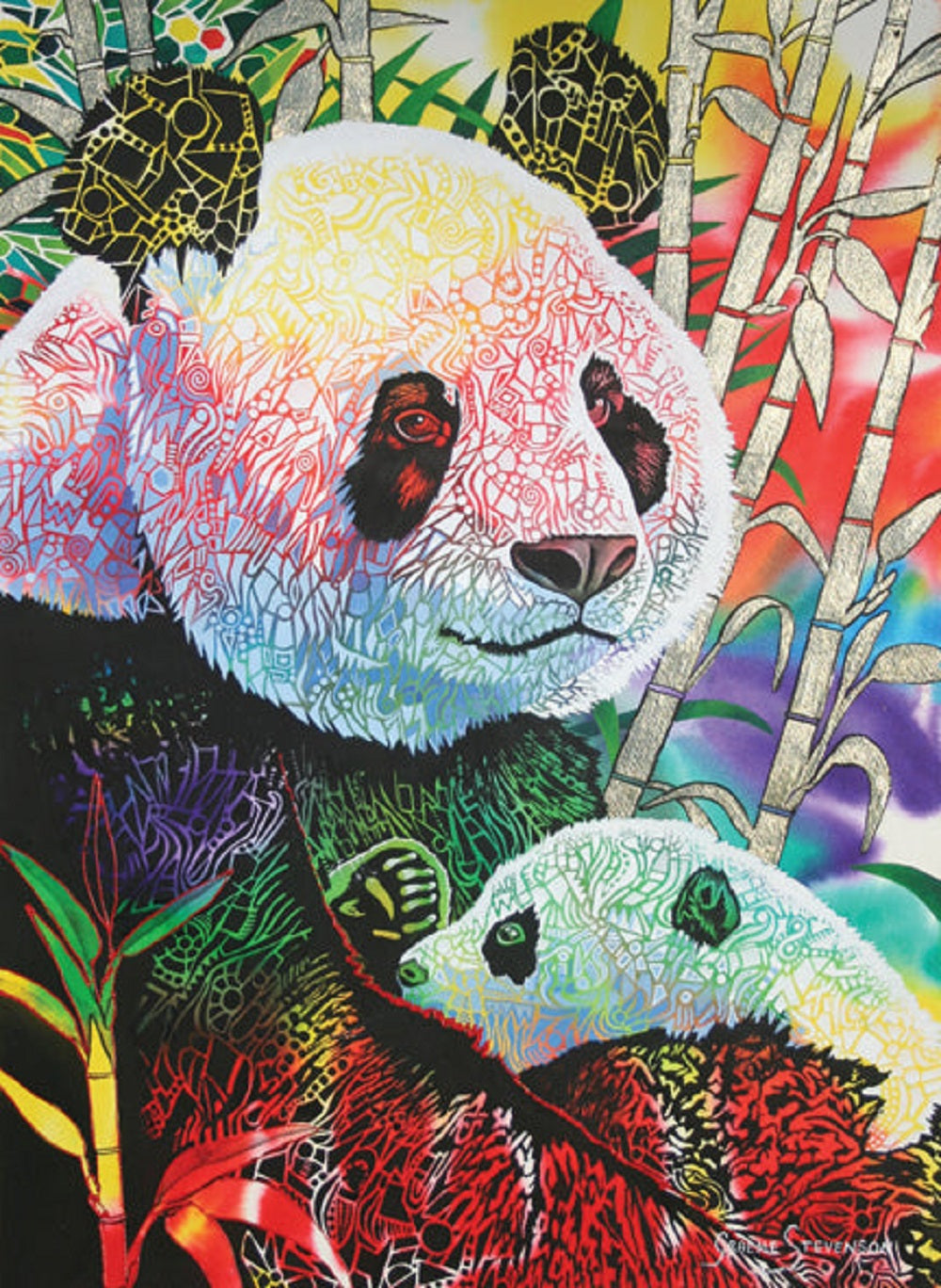 Rainbow Panda 1000 pc Jigsaw Puzzle 1099