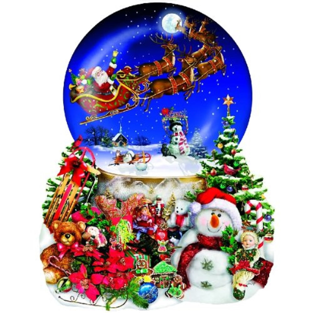 Santa's Snowy Ride 1000 pc Special Shape Jigsaw Puzzle 95302