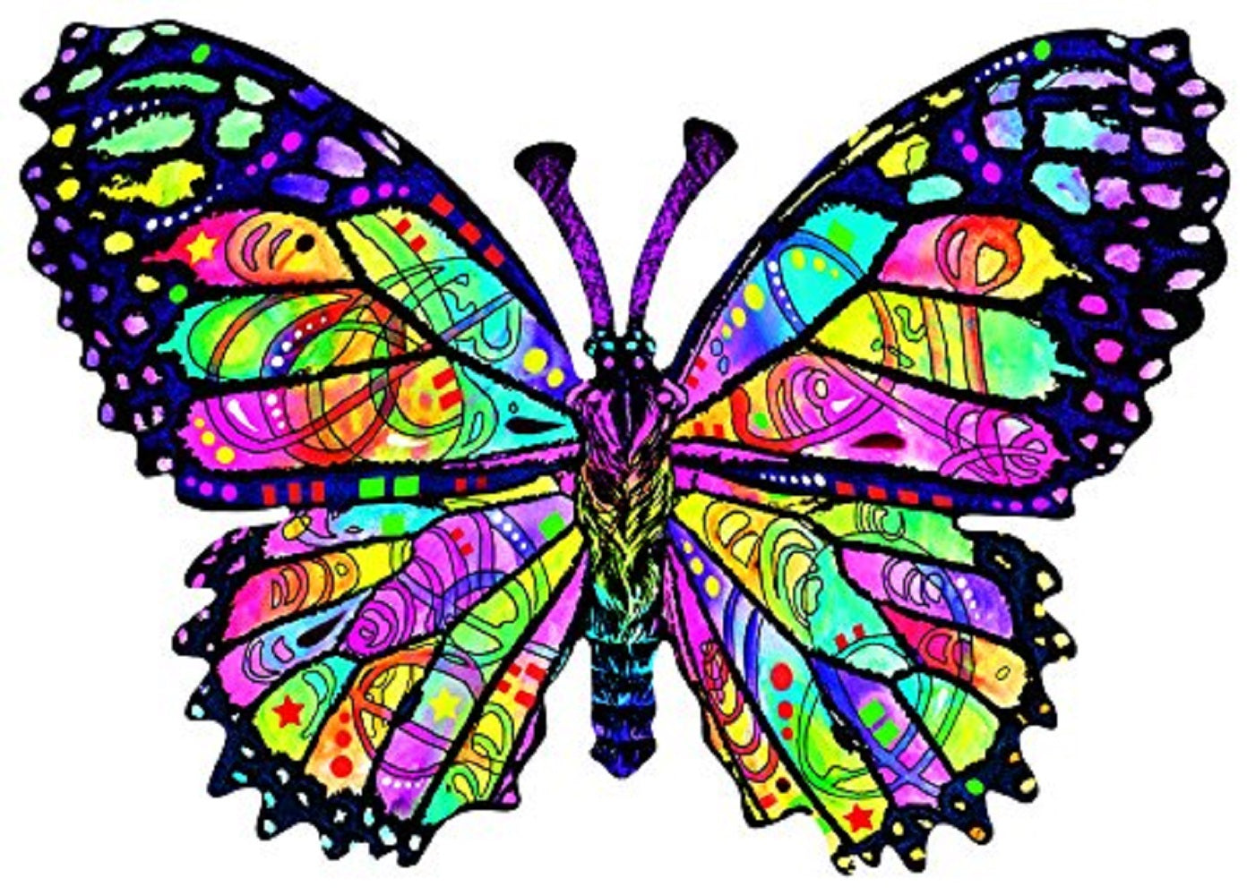 Stained Glass Butterfly 1000 pc Special Shape Jigsaw Puzzle 97260