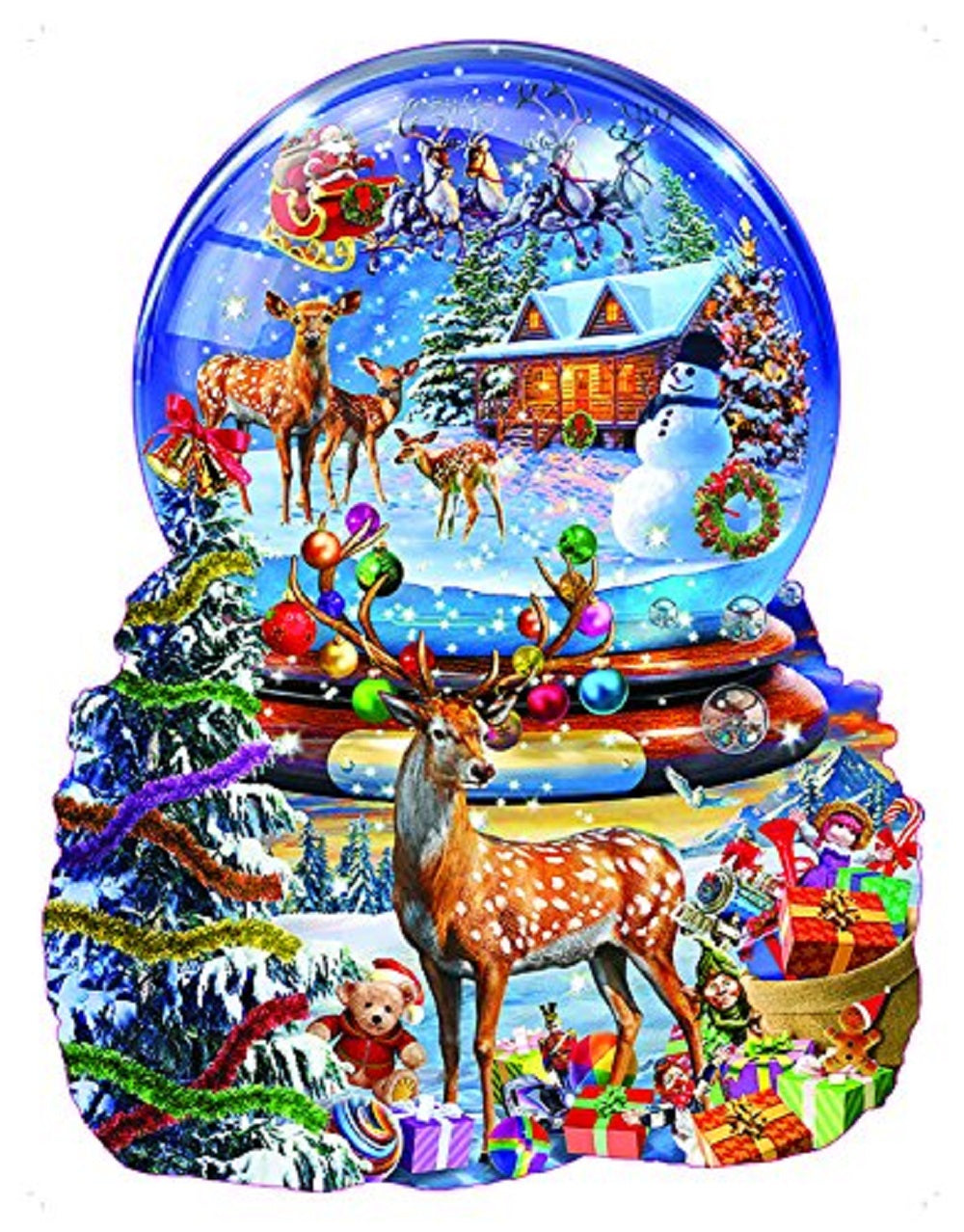 Christmas Snow Globe 1000 pc Special Shape Jigsaw Puzzle 97182