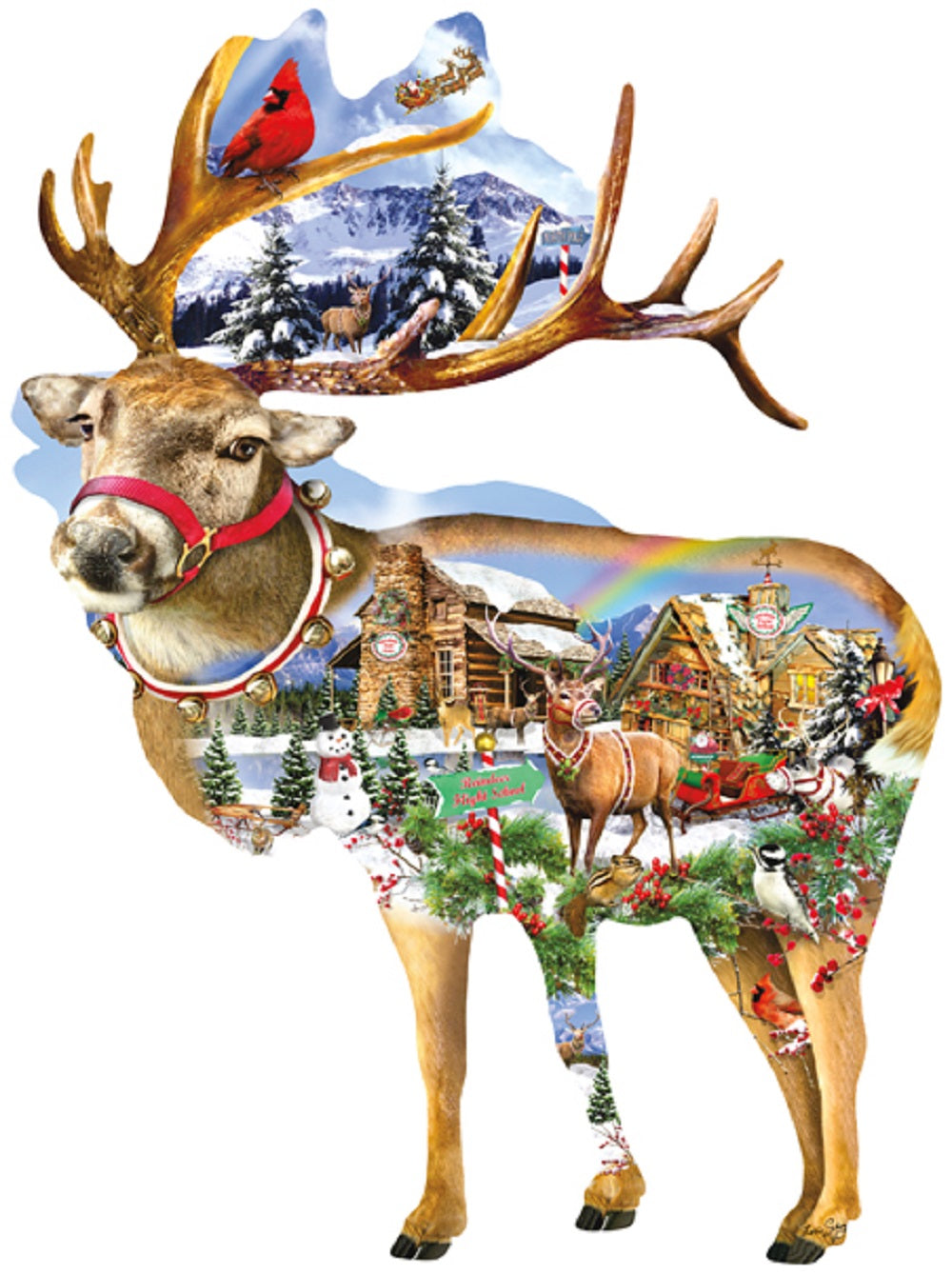 Reindeer Training 800 pc Special Shape Jigsaw Puzzle 97295
