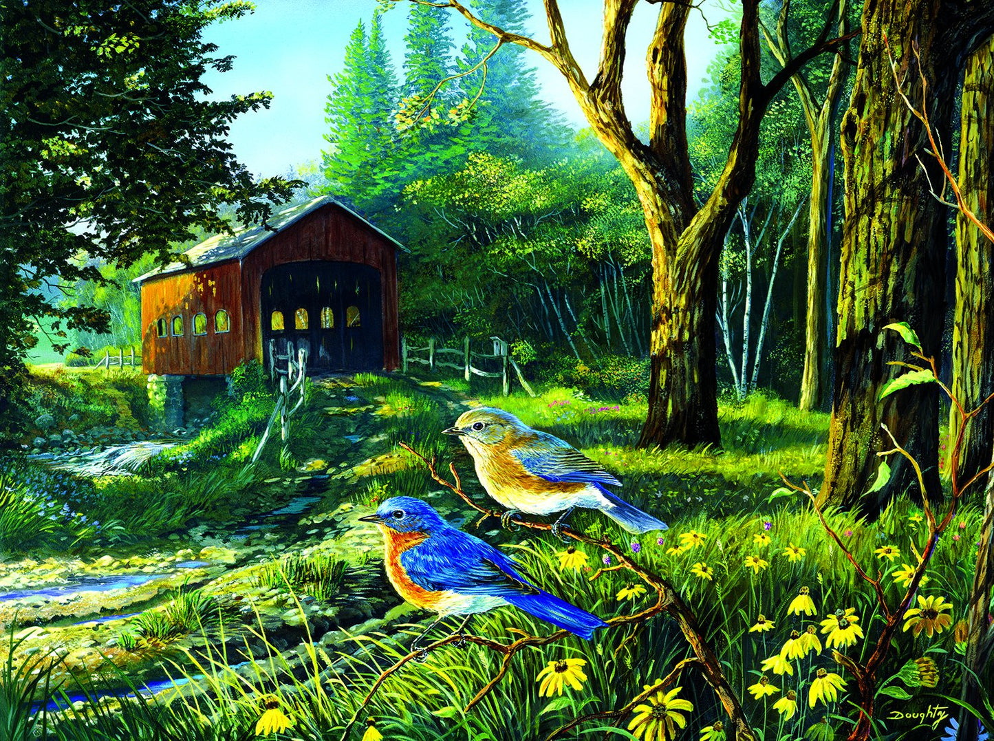 Sleepy Hollow Blue Birds 1000 pc Jigsaw Puzzle 71108