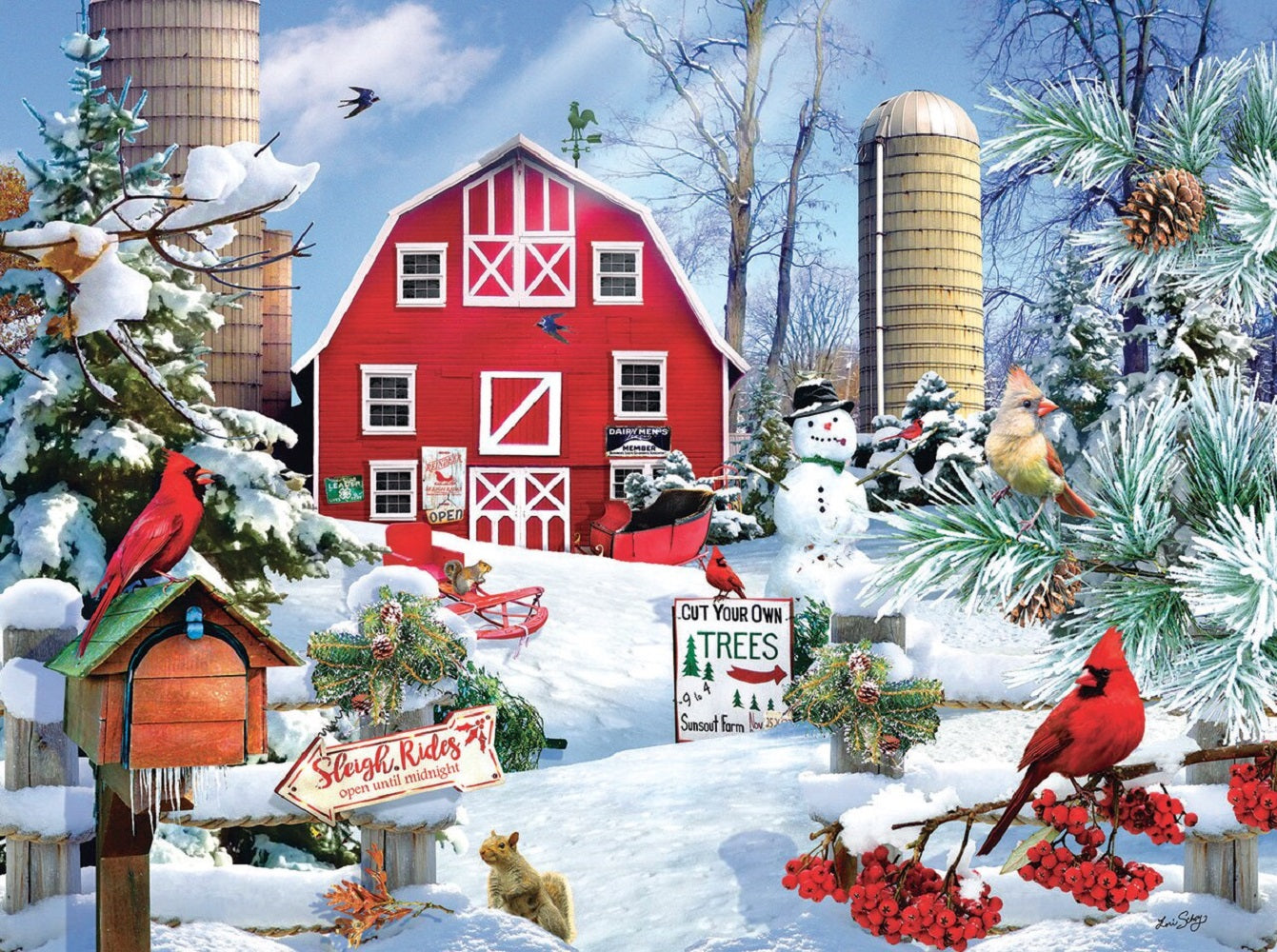 A Snowy Day on the Farm 1000 pc Jigsaw Puzzle 35025