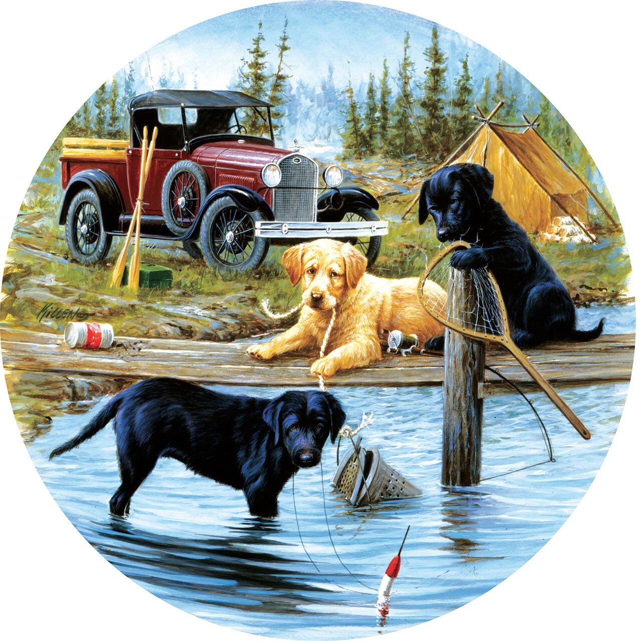 Camping Trip 500 pc Round Jigsaw Puzzle 73431