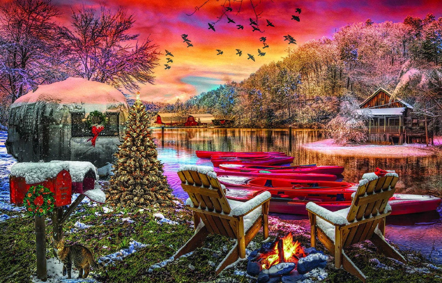 Christmas Eve Camping 1000 pc Jigsaw Puzzle 30141