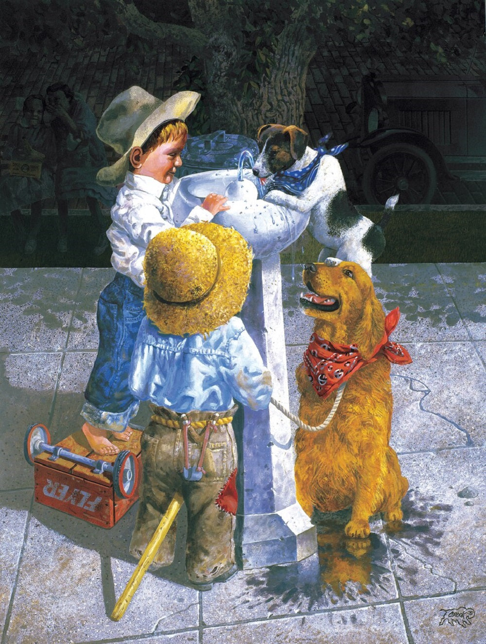 Cowboy Watering Hole 500 pc Jigsaw Puzzle 36052