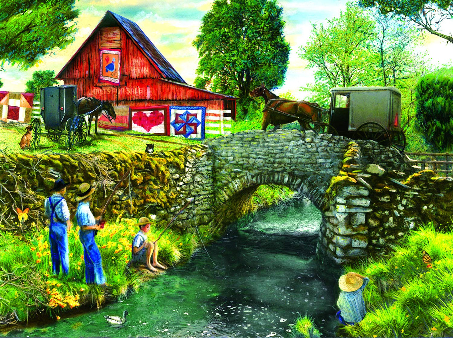 Fishing Down by the Stream 1000 pc Jigsaw Puzzle 28889