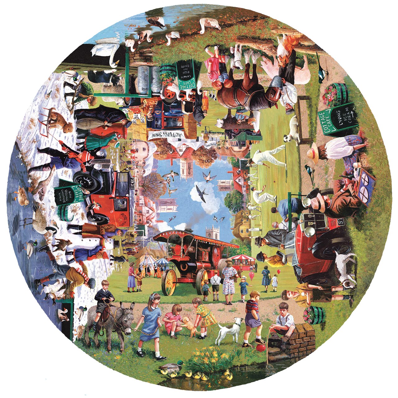 Four Seasons on the Green 1000 pc Round Jigsaw Puzzle 13335