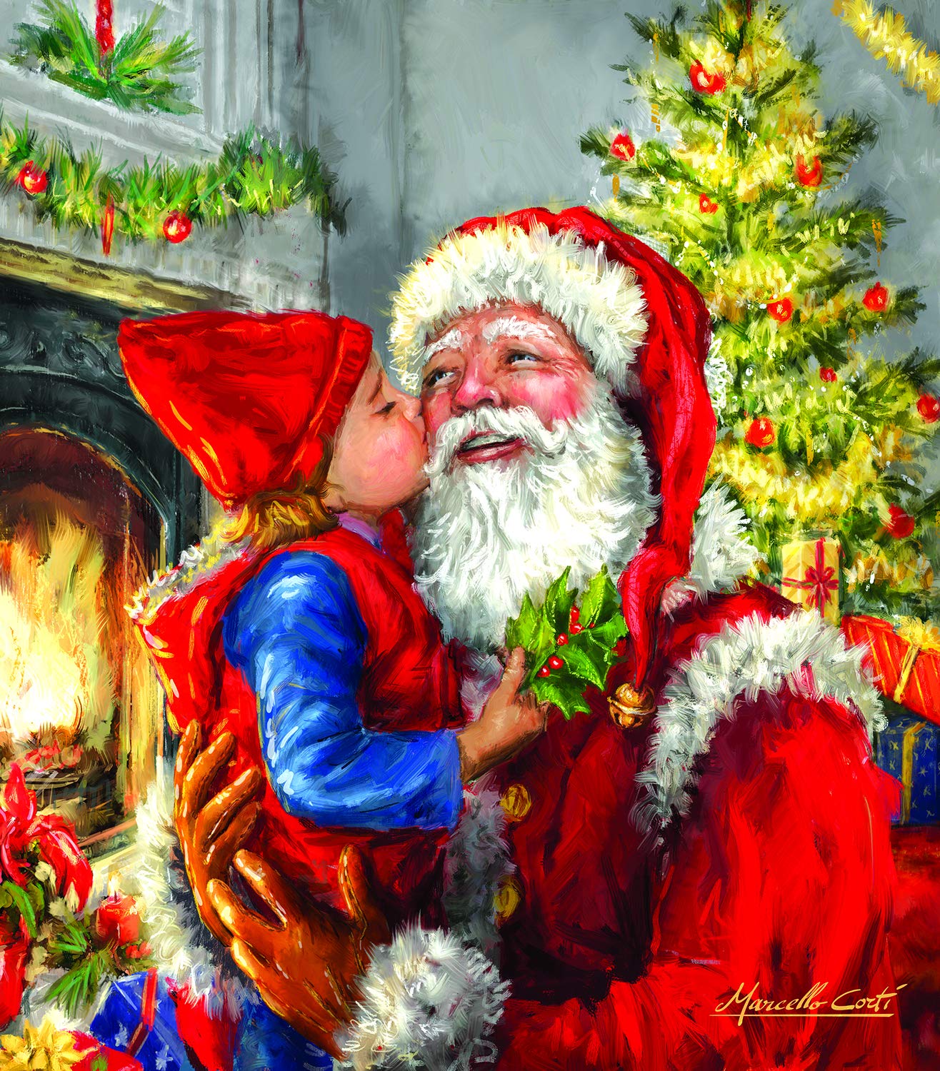 Kissing Santa 500 pc Jigsaw Puzzle 60662