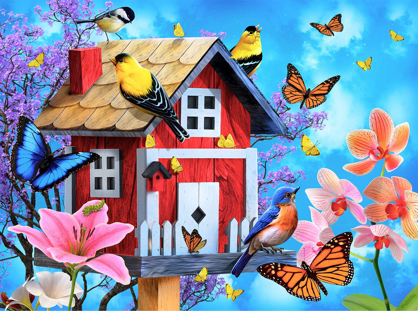 Red Birdhouse 1000 pc Jigsaw Puzzle 49044