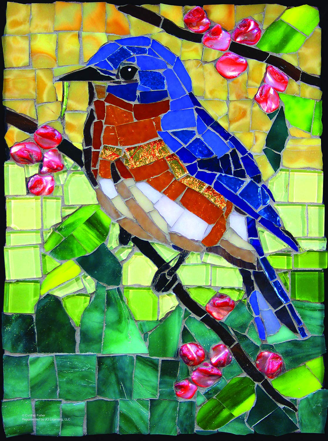 Stained Glass Bluebird 1000 pc Jigsaw Puzzle 70716