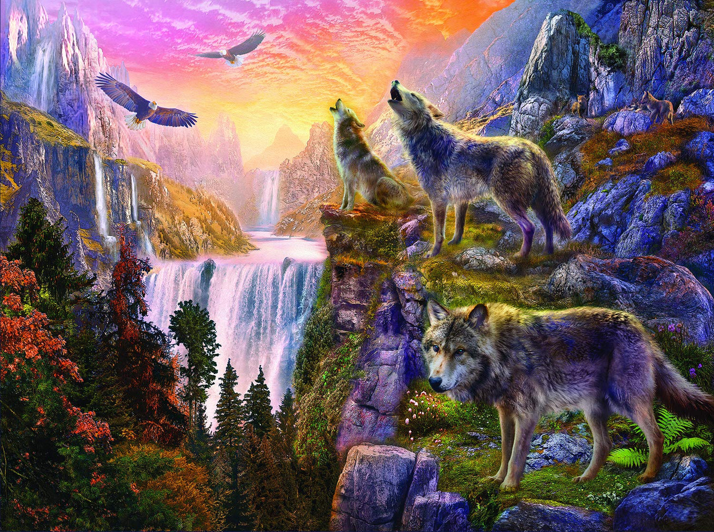 Wolf Sun/Wolf Moon 1000 pc Jigsaw Puzzle 24424