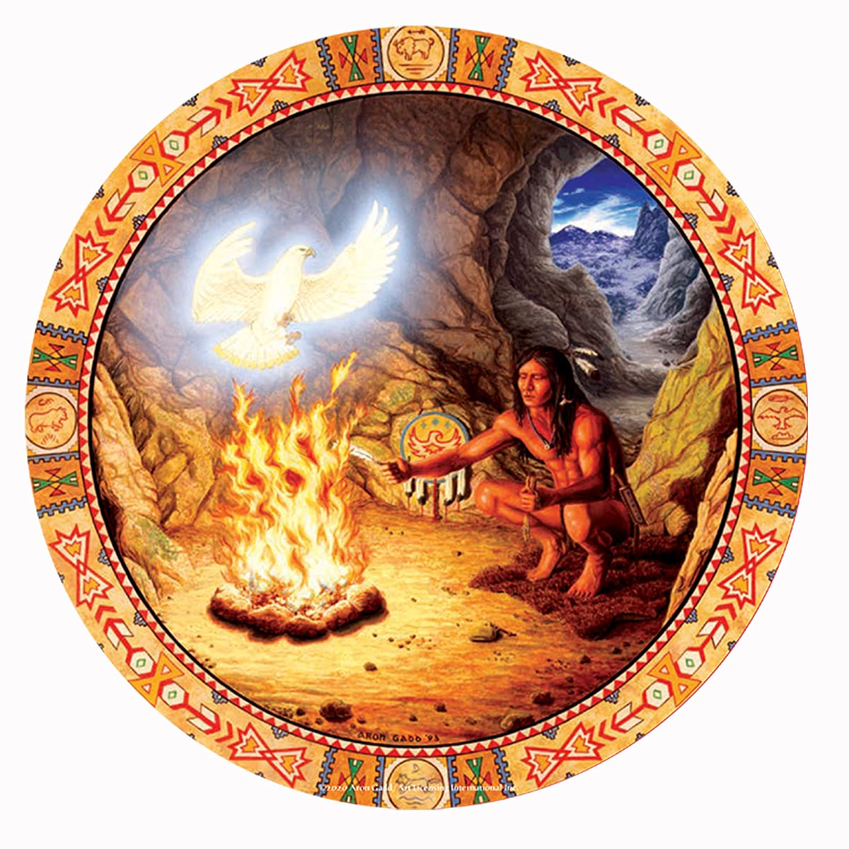 White Eagle 500 pc Round Jigsaw Puzzle 21804