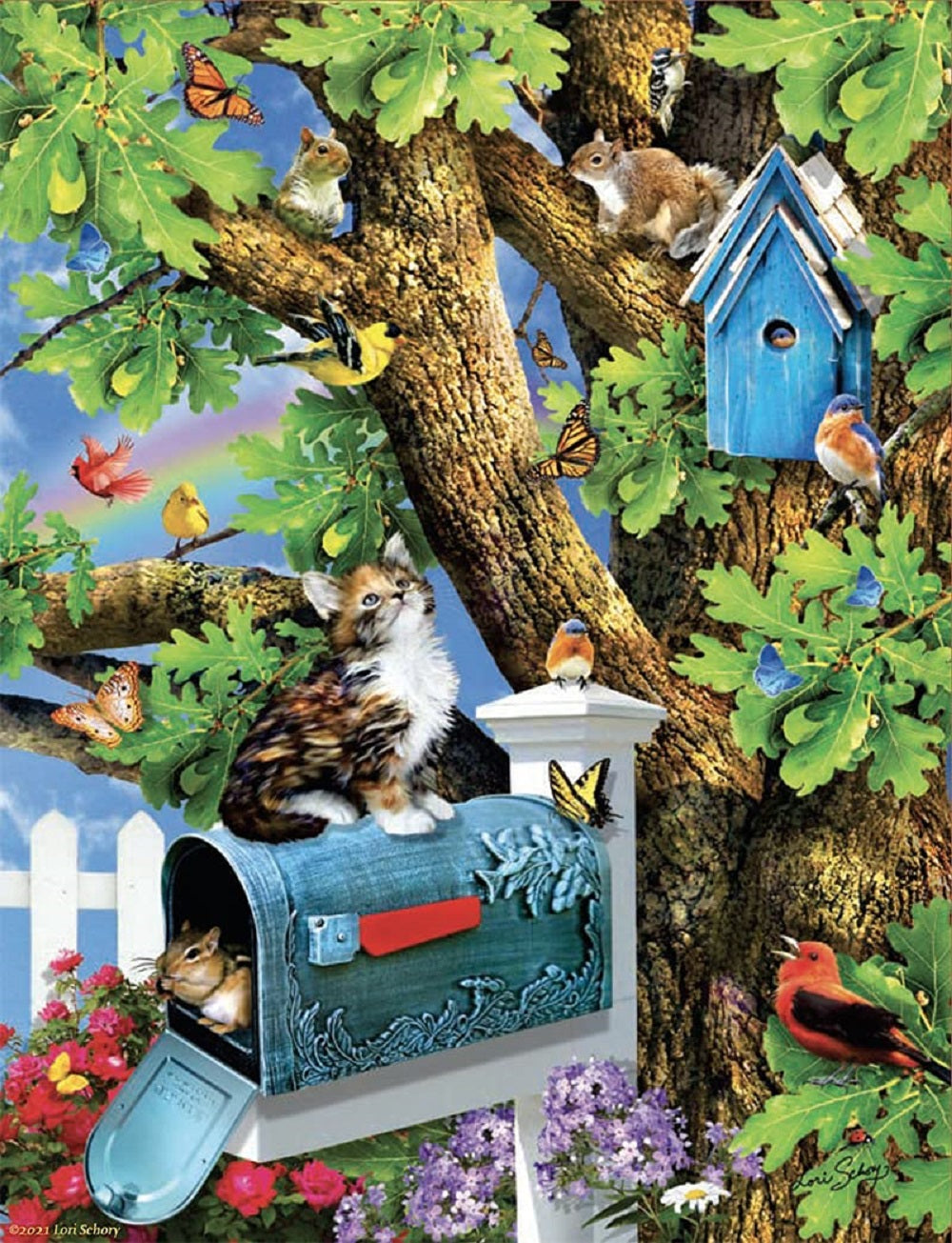 Kitty and Birdhouse 1000 pc Jigsaw Puzzle 35240