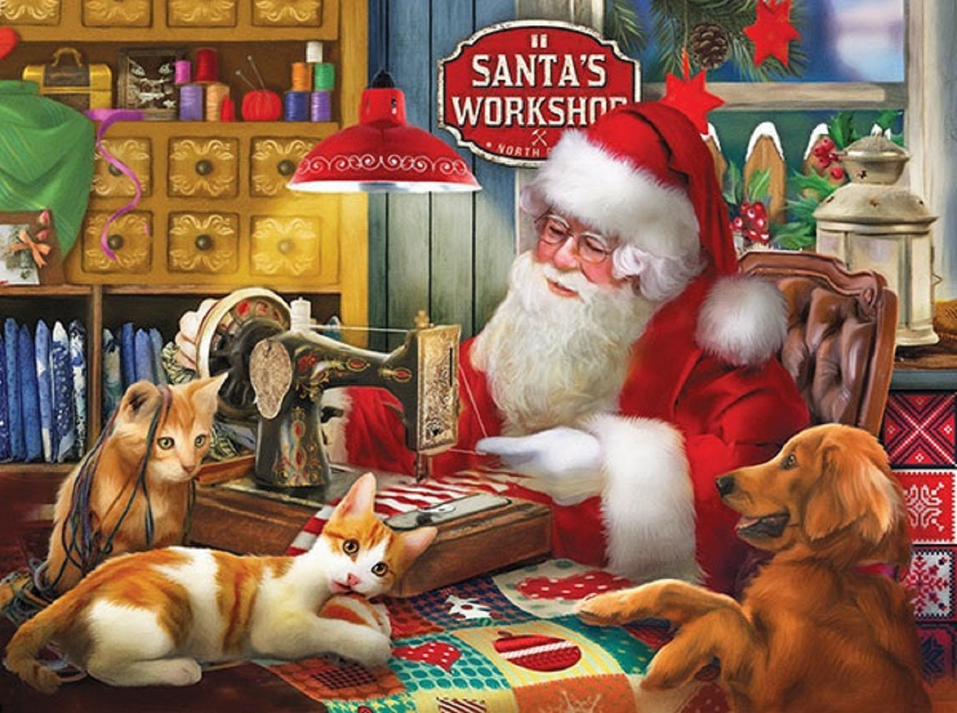 Santa's Quilting Workshop 1000 pc Jigsaw Puzzle 29758