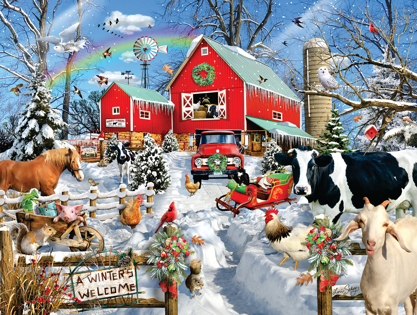 Winter Barn 500 pc Jigsaw Puzzle 35235