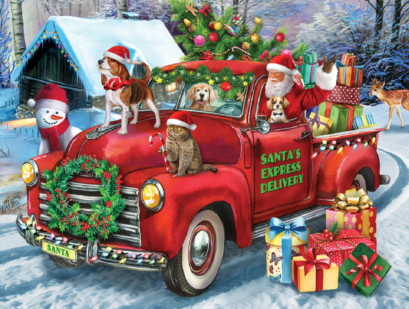 Santa's Delivery Truck 300 pc Jigsaw Puzzle 23081
