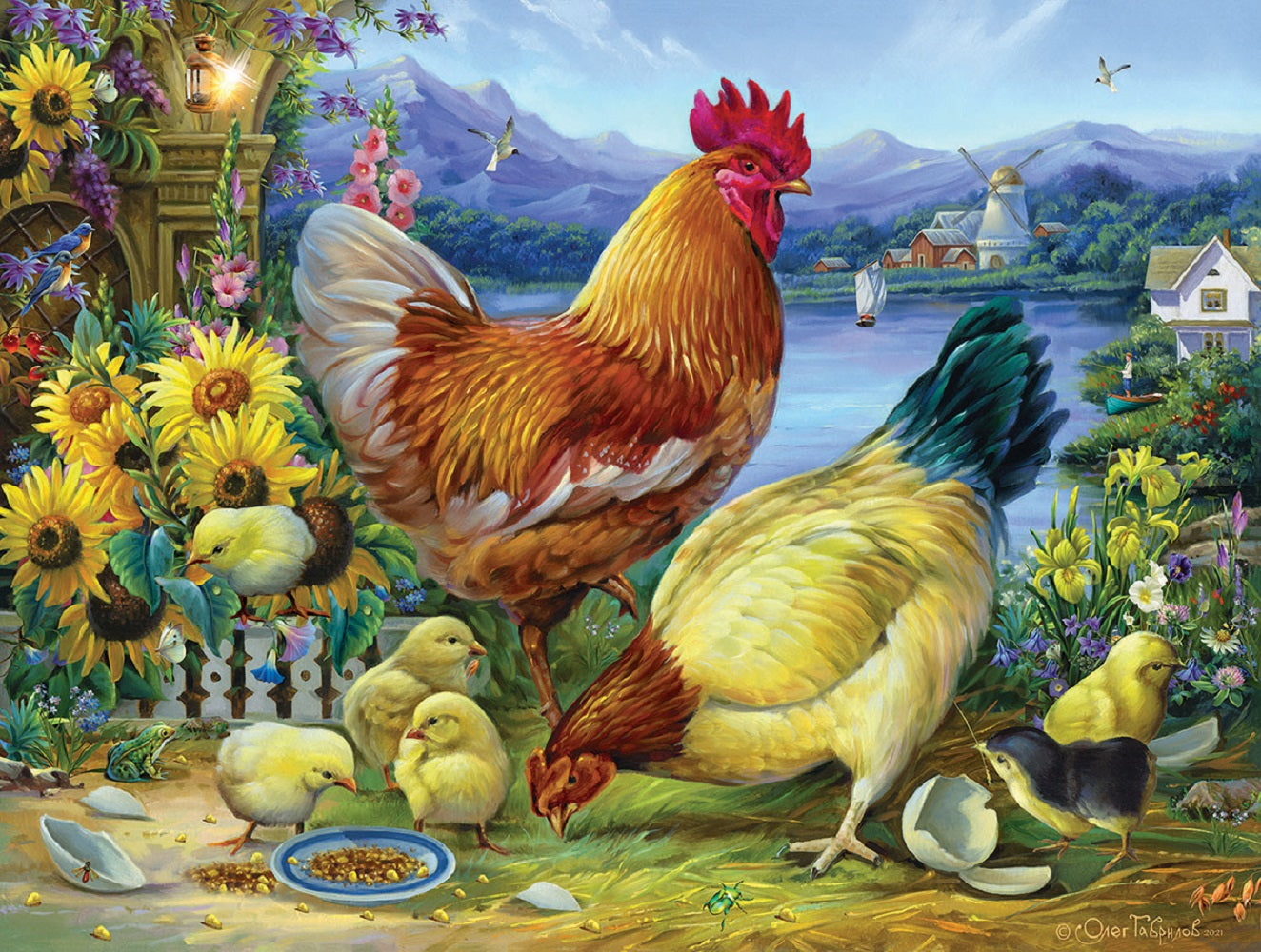 Rooster Walk 500 pc Jigsaw Puzzle 61918