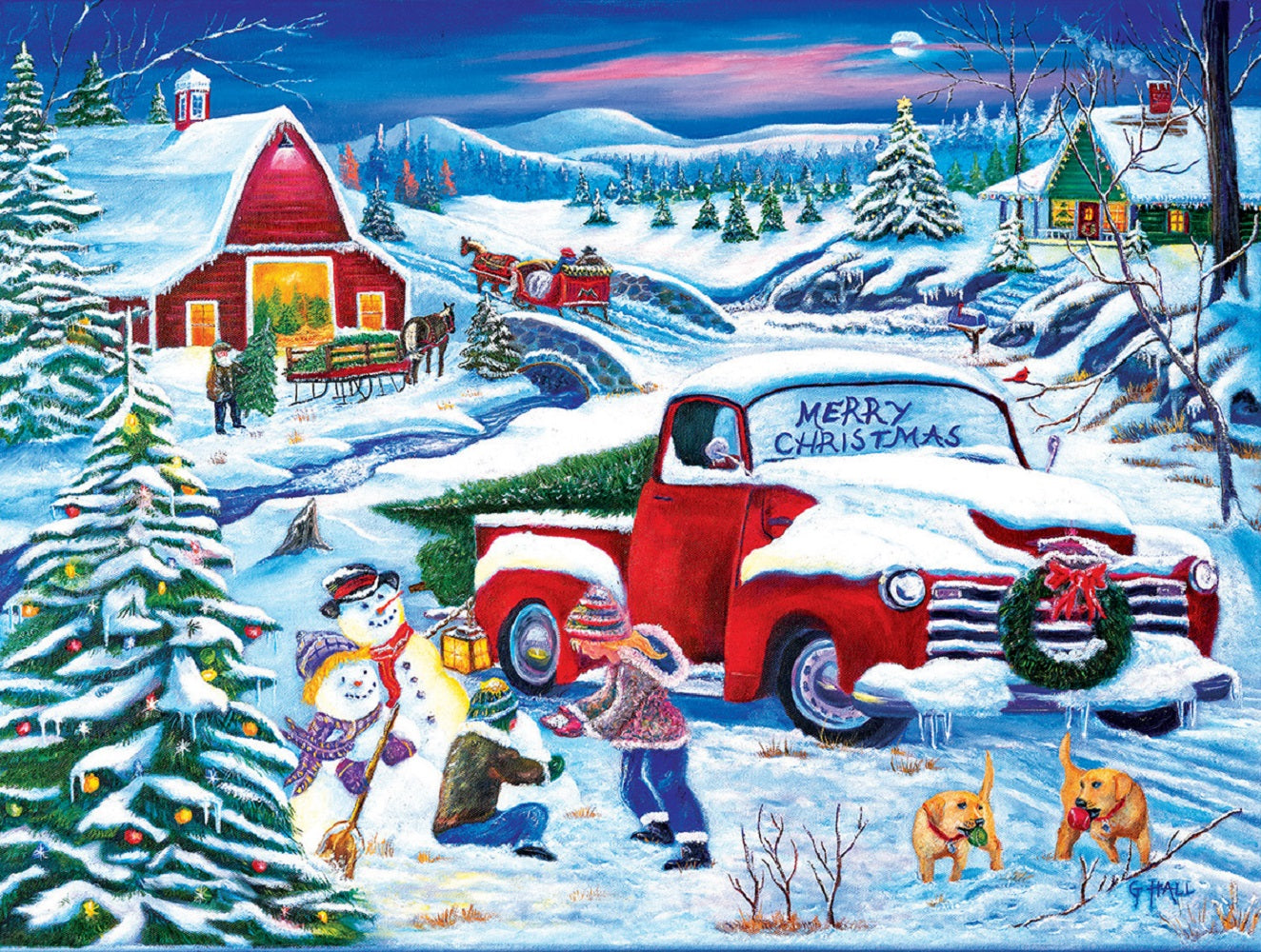 Snow Day at the Farm 500 pc Jigsaw Puzzle 76005