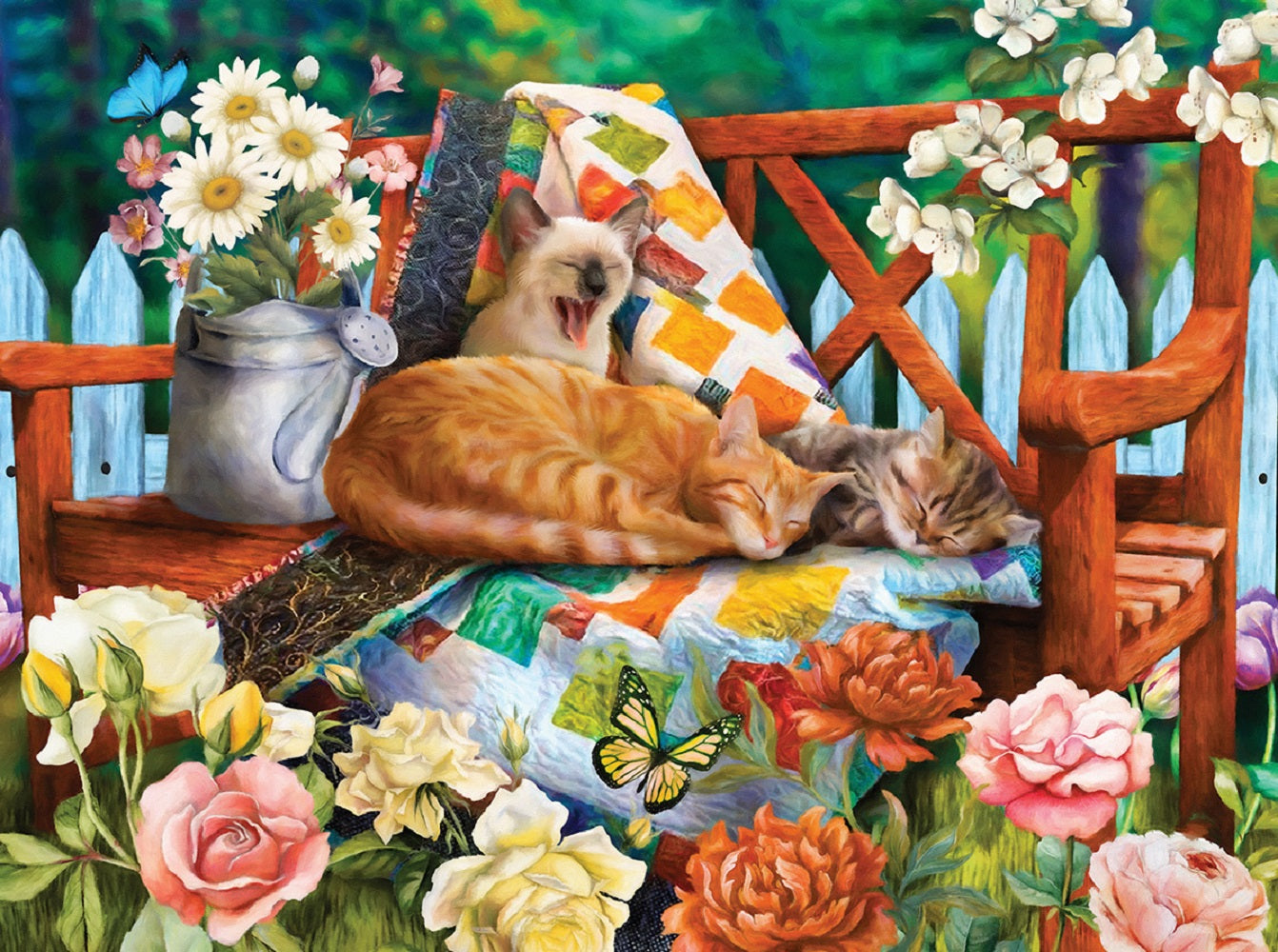Garden Cats 1000 pc Jigsaw Puzzle 28578