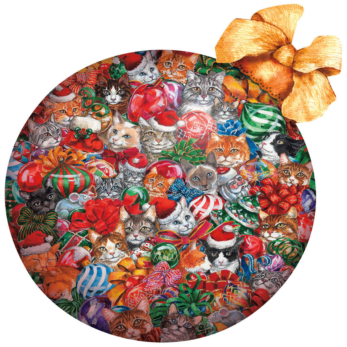 Cat Christmas ornament 750 pc Special Shape Jigsaw Puzzle 98201