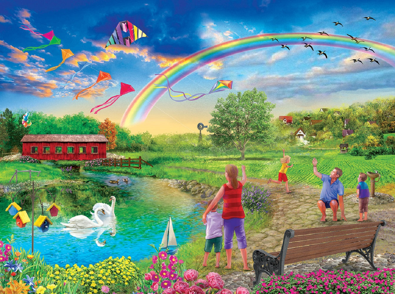 Kite flying 1000 pc Jigsaw Puzzle 31536