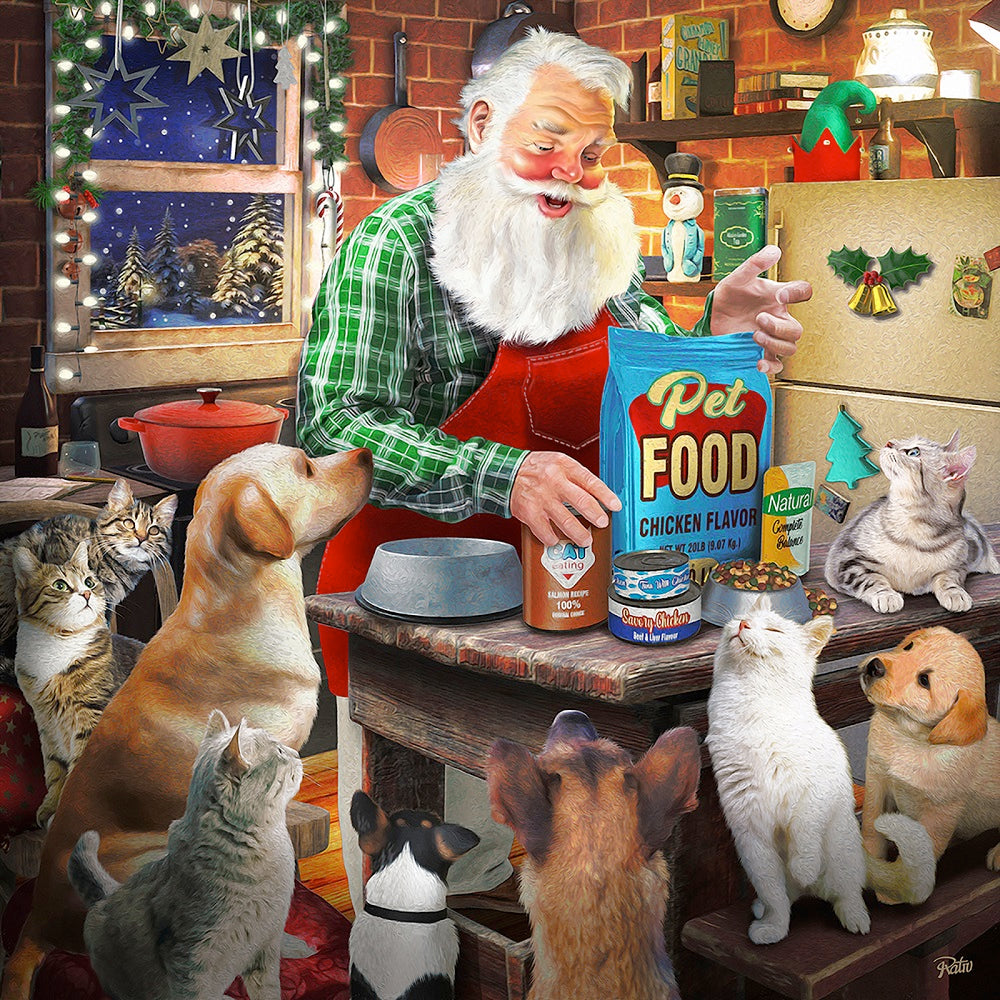 Santa and His Pets 500 pc Jigsaw Puzzle 42373