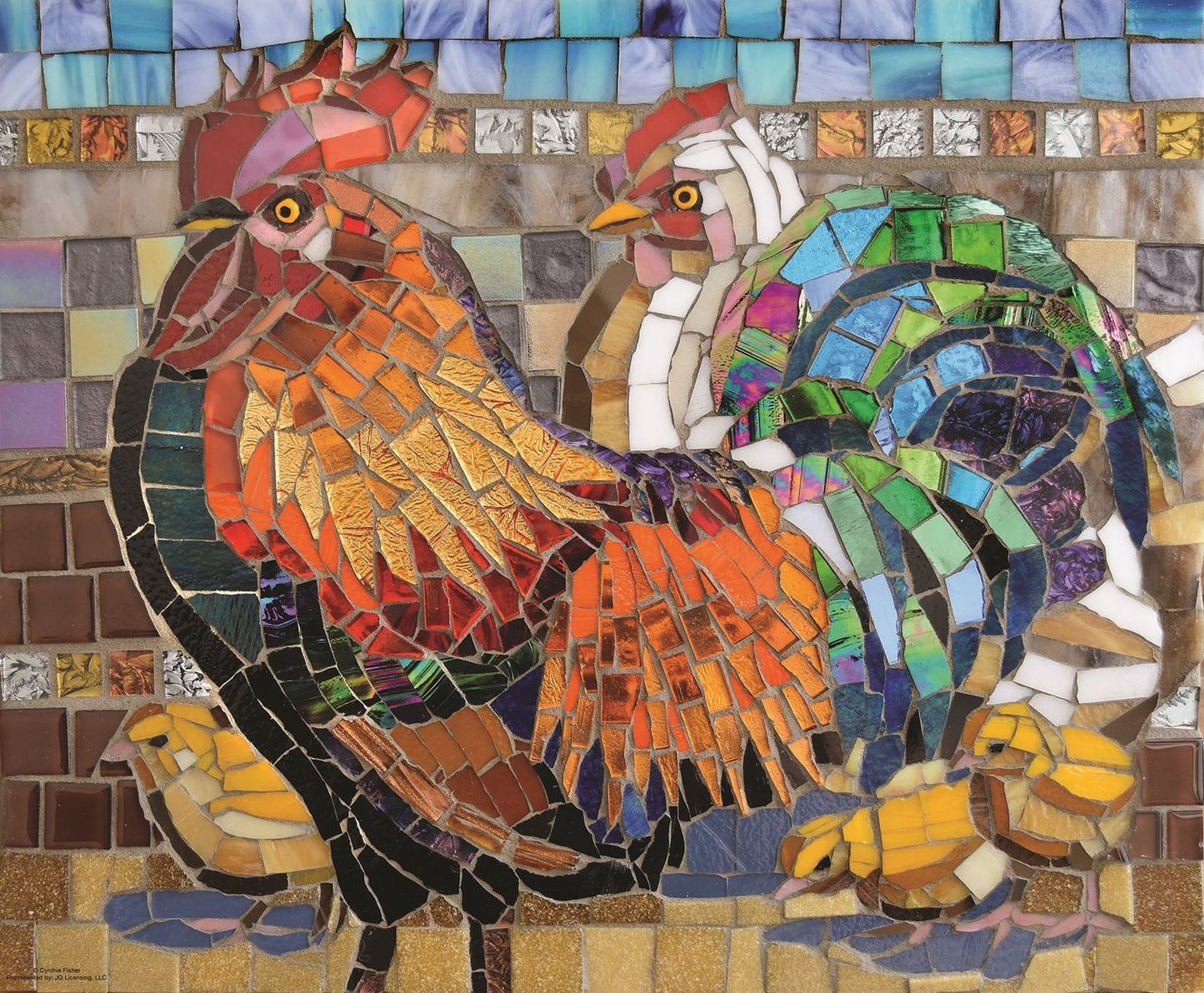 Stained Glass Chickens 1000 pc Jigsaw Puzzle 70708