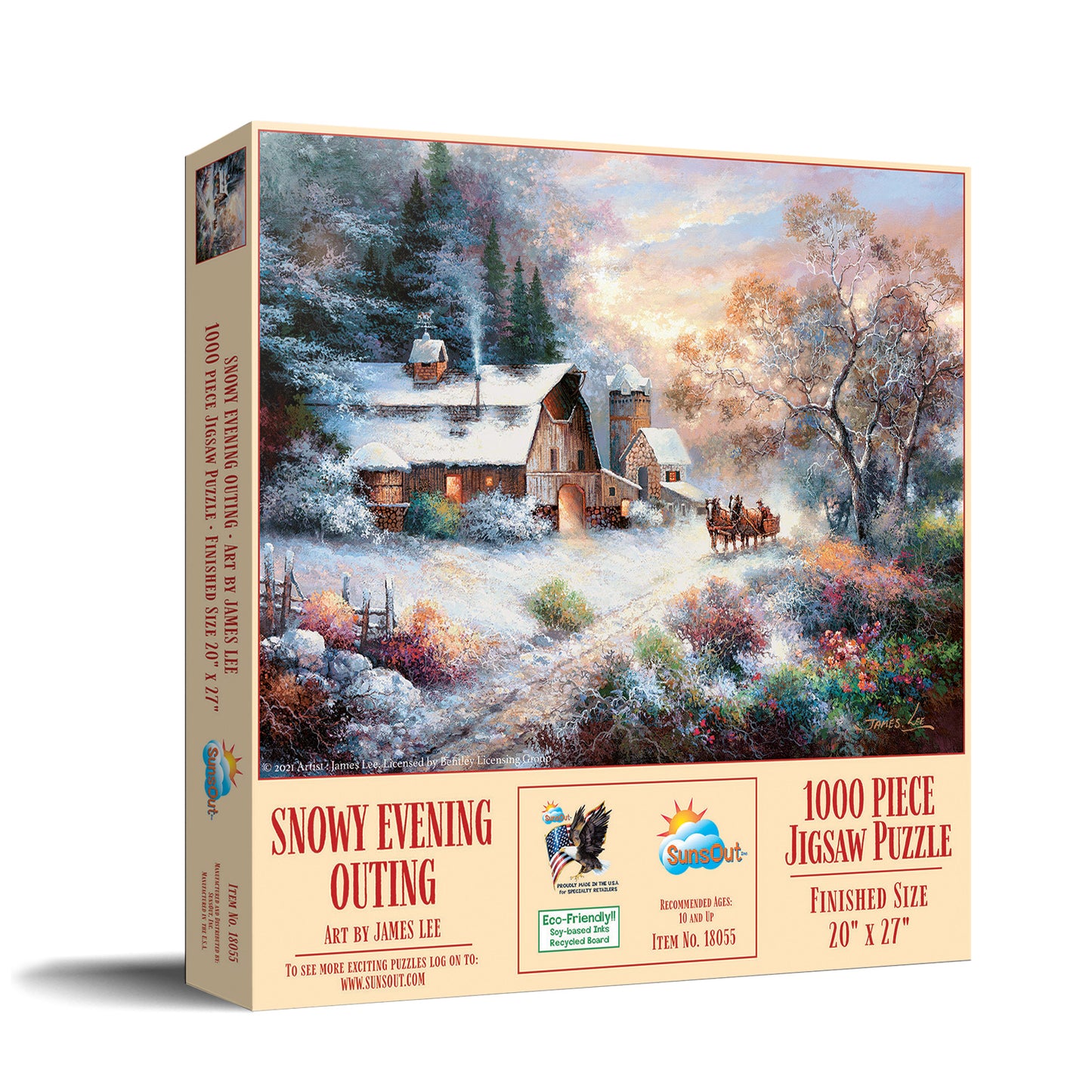 Snowy Evening Outing 1000 pc Jigsaw Puzzle 18055