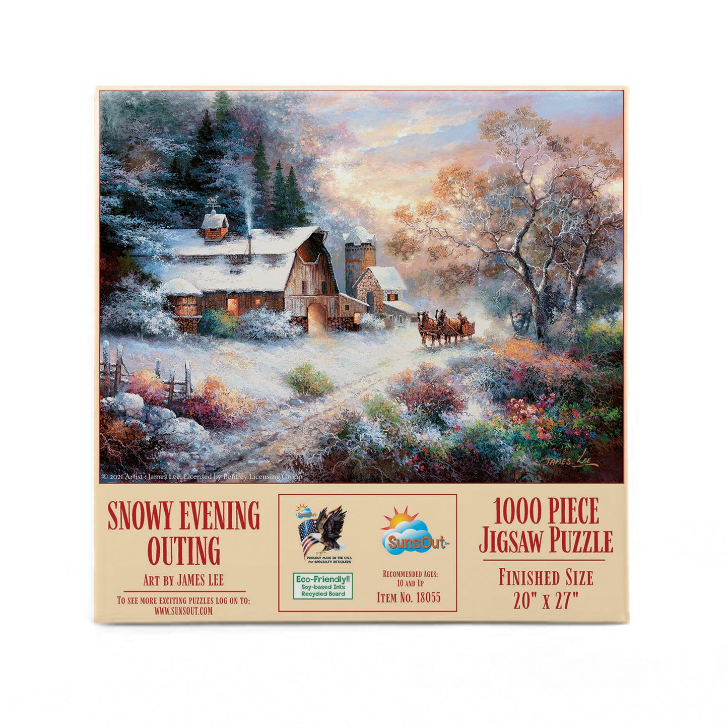 Snowy Evening Outing 1000 pc Jigsaw Puzzle 18055
