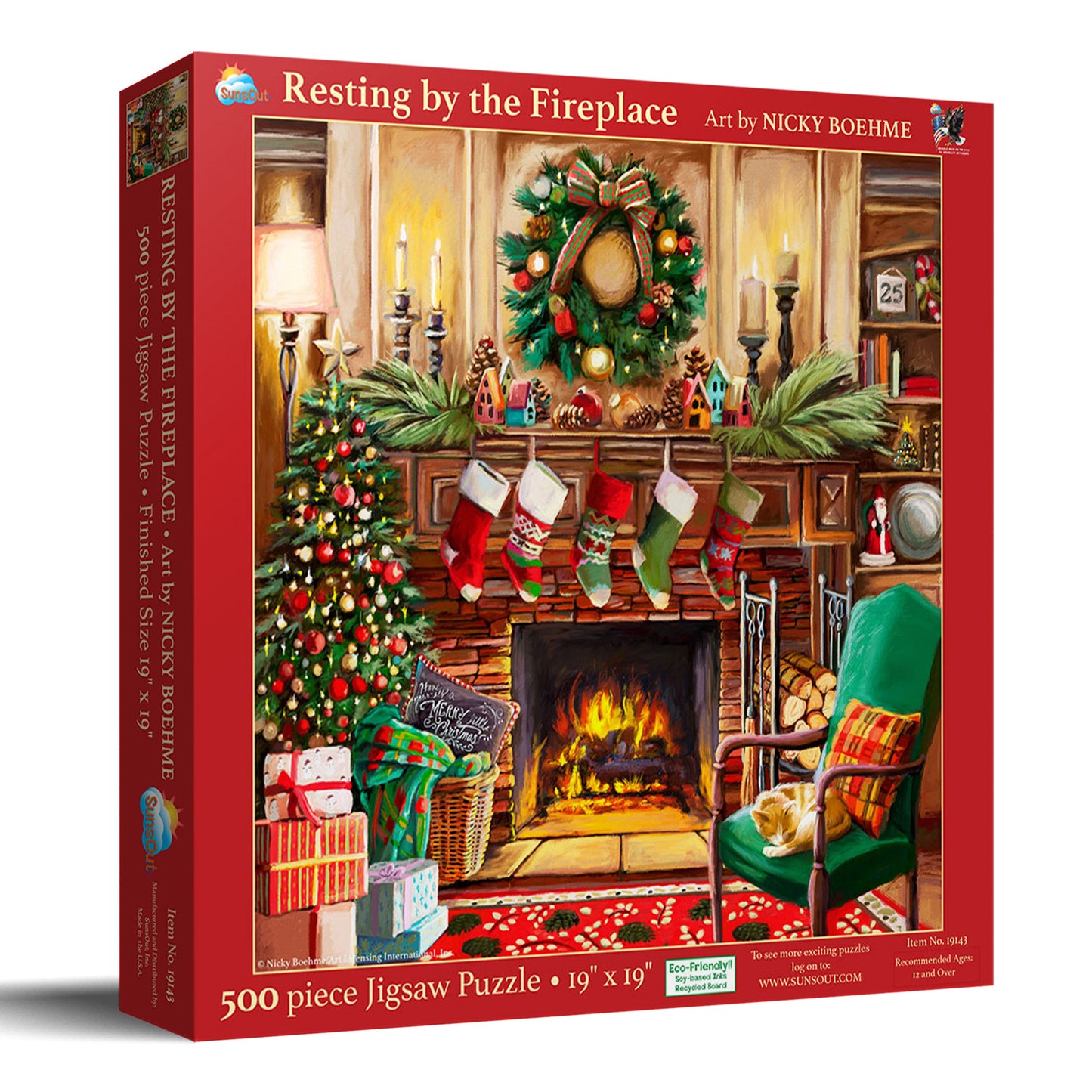 Resing by the Fireplace 500 pc Jigsaw Puzzle 19143