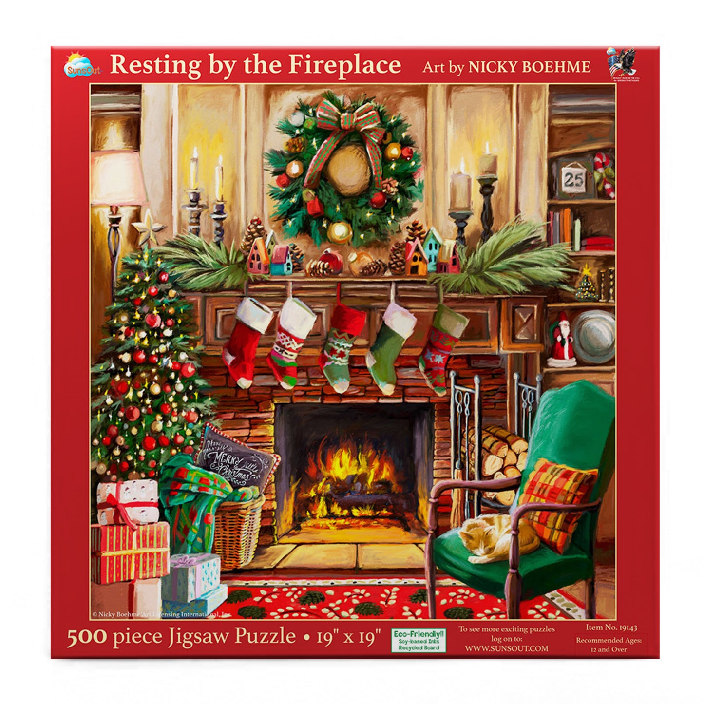 Resing by the Fireplace 500 pc Jigsaw Puzzle 19143