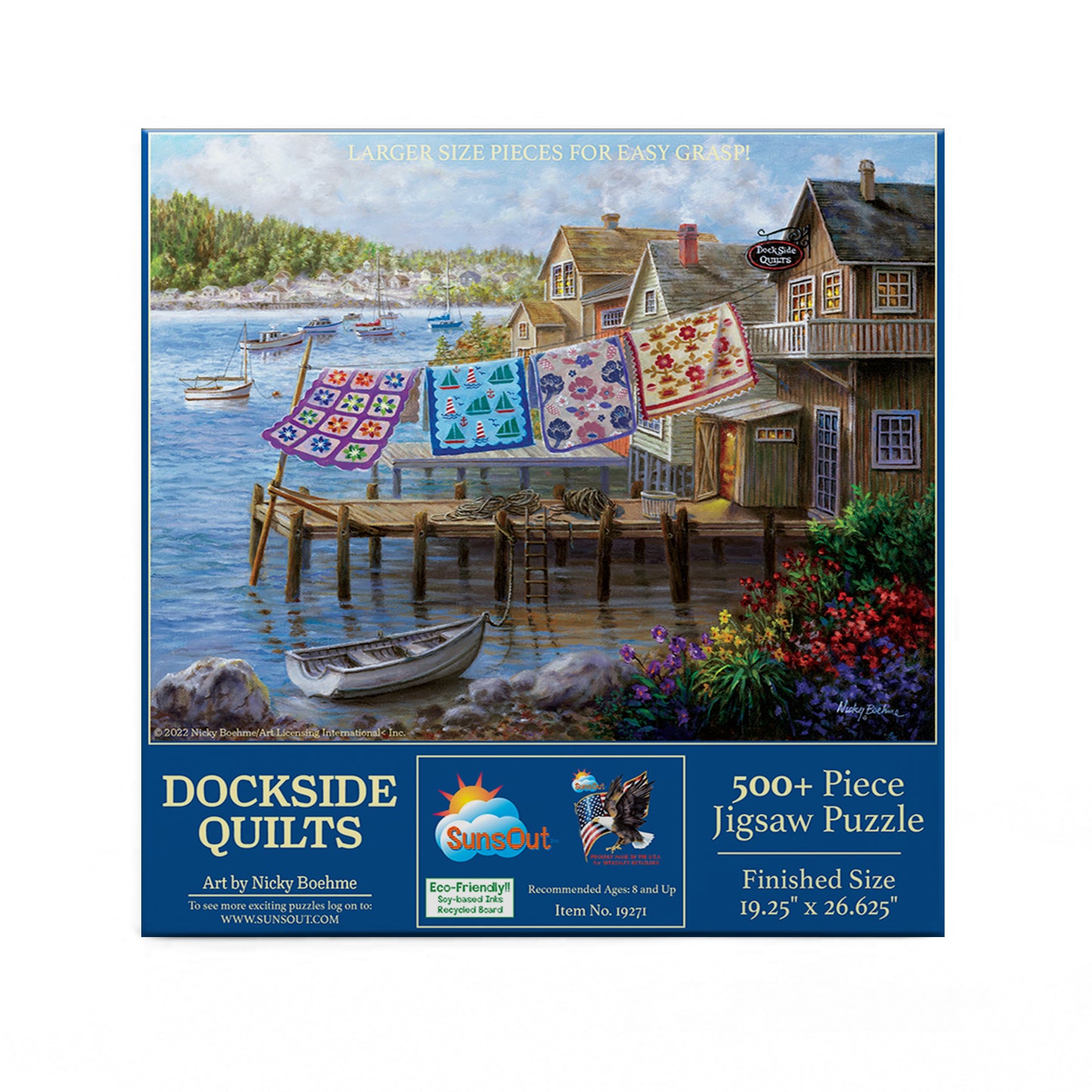Dockside Quilts 500 pc Large Pieces Jigsaw Puzzle 19271