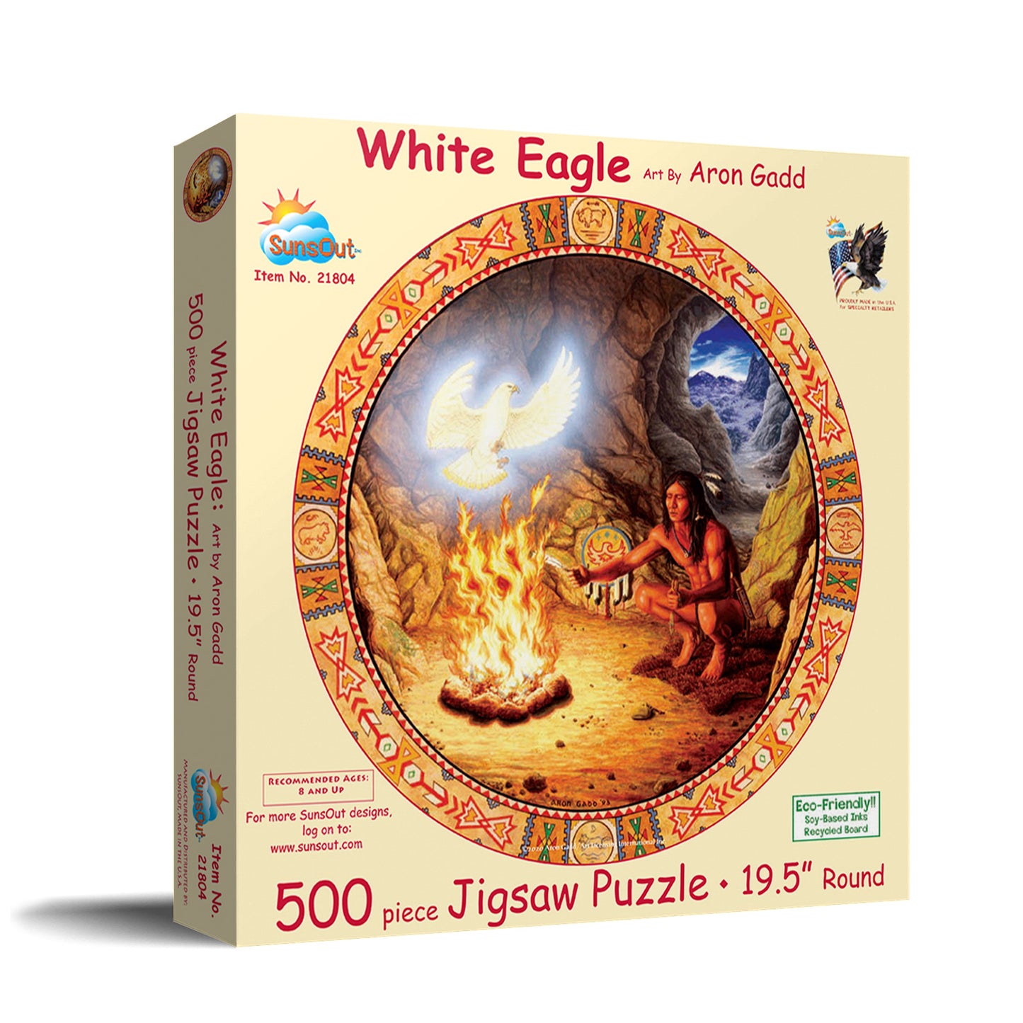 White Eagle 500 pc Round Jigsaw Puzzle 21804