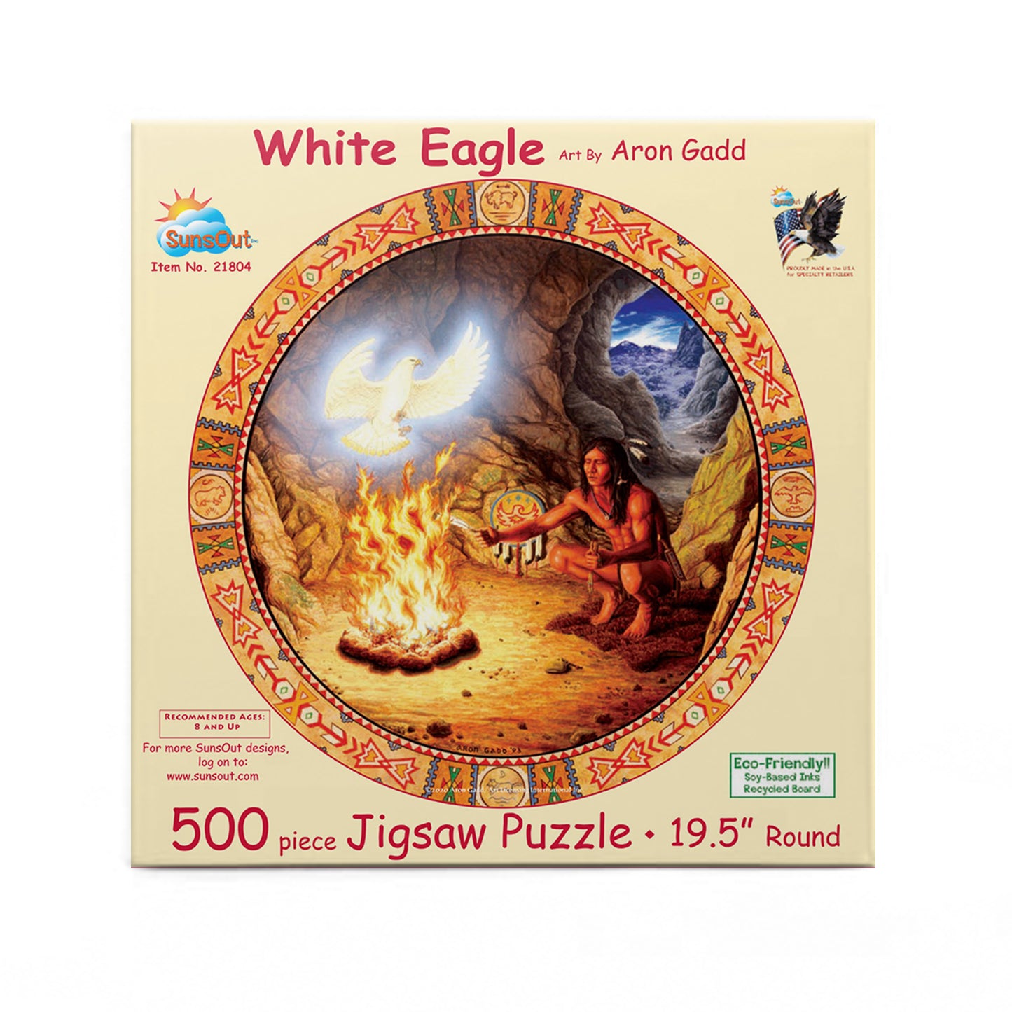 White Eagle 500 pc Round Jigsaw Puzzle 21804
