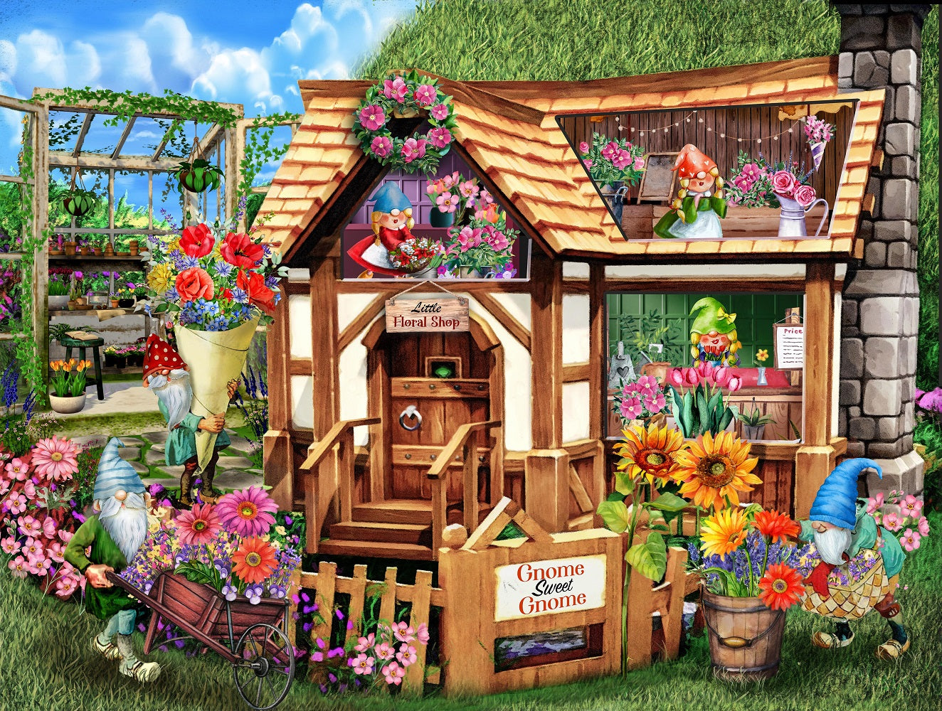 Gnome Sweet Gnome 500 pc Jigsaw Puzzle 23084
