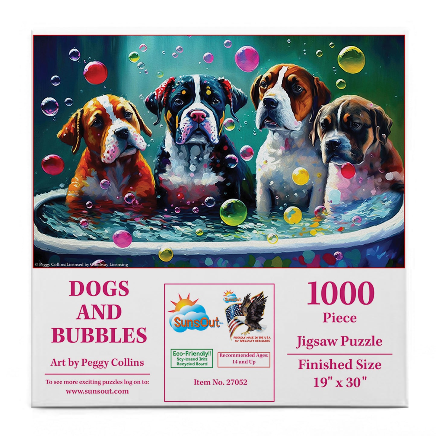 Dogs and Bubbles 1000 pc Jigsaw Puzzle 27052