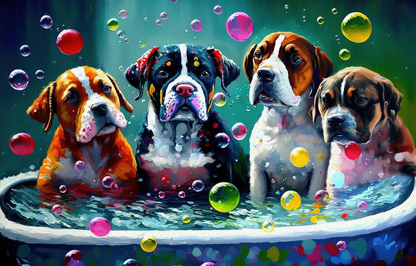 Dogs and Bubbles 1000 pc Jigsaw Puzzle 27052