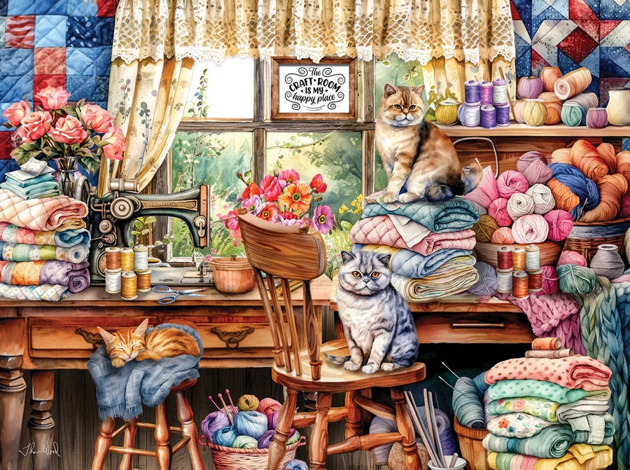 Kittens Sewing Room 1000 pc Jigsaw Puzzle 28896