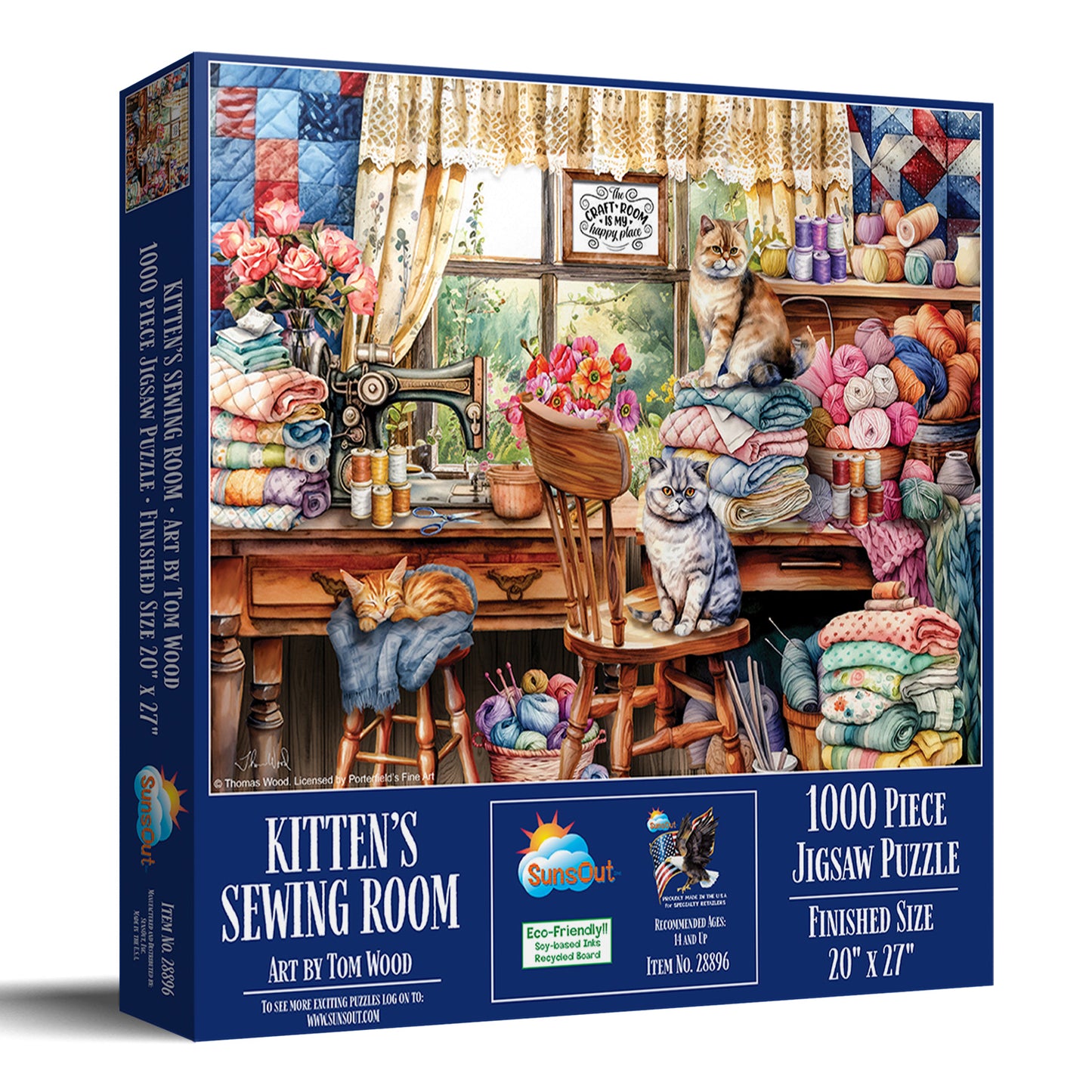 Kittens Sewing Room 1000 pc Jigsaw Puzzle 28896