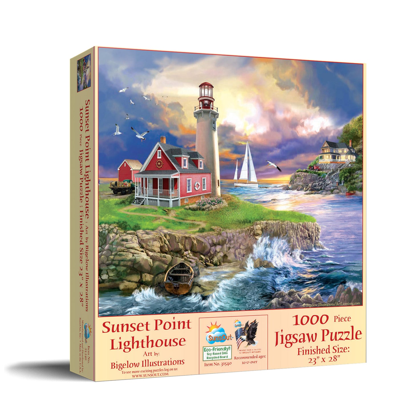 Sunset Point Lighthouse 1000 pc Jigsaw Puzzle 31540