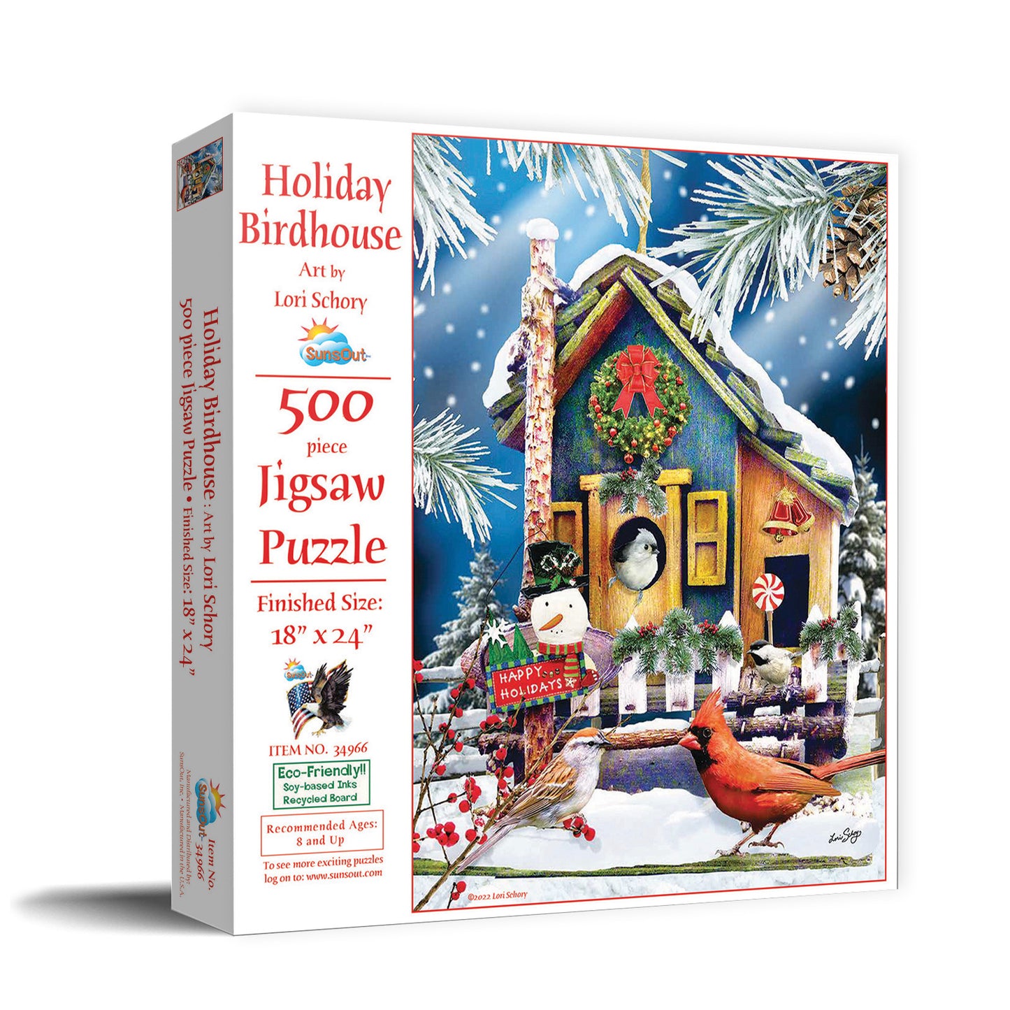 Holiday Birdhouse 500 pc Jigsaw Puzzle 34966