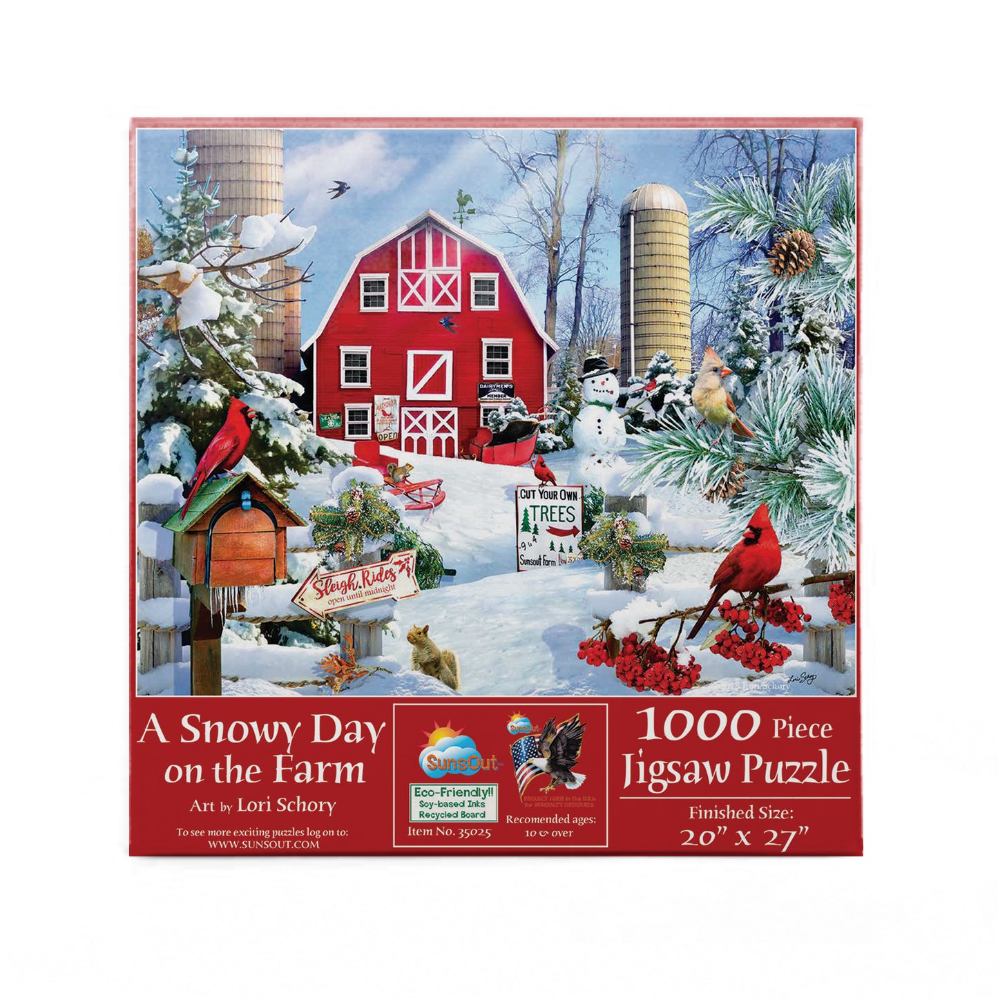 A Snowy Day on the Farm 1000 pc Jigsaw Puzzle 35025