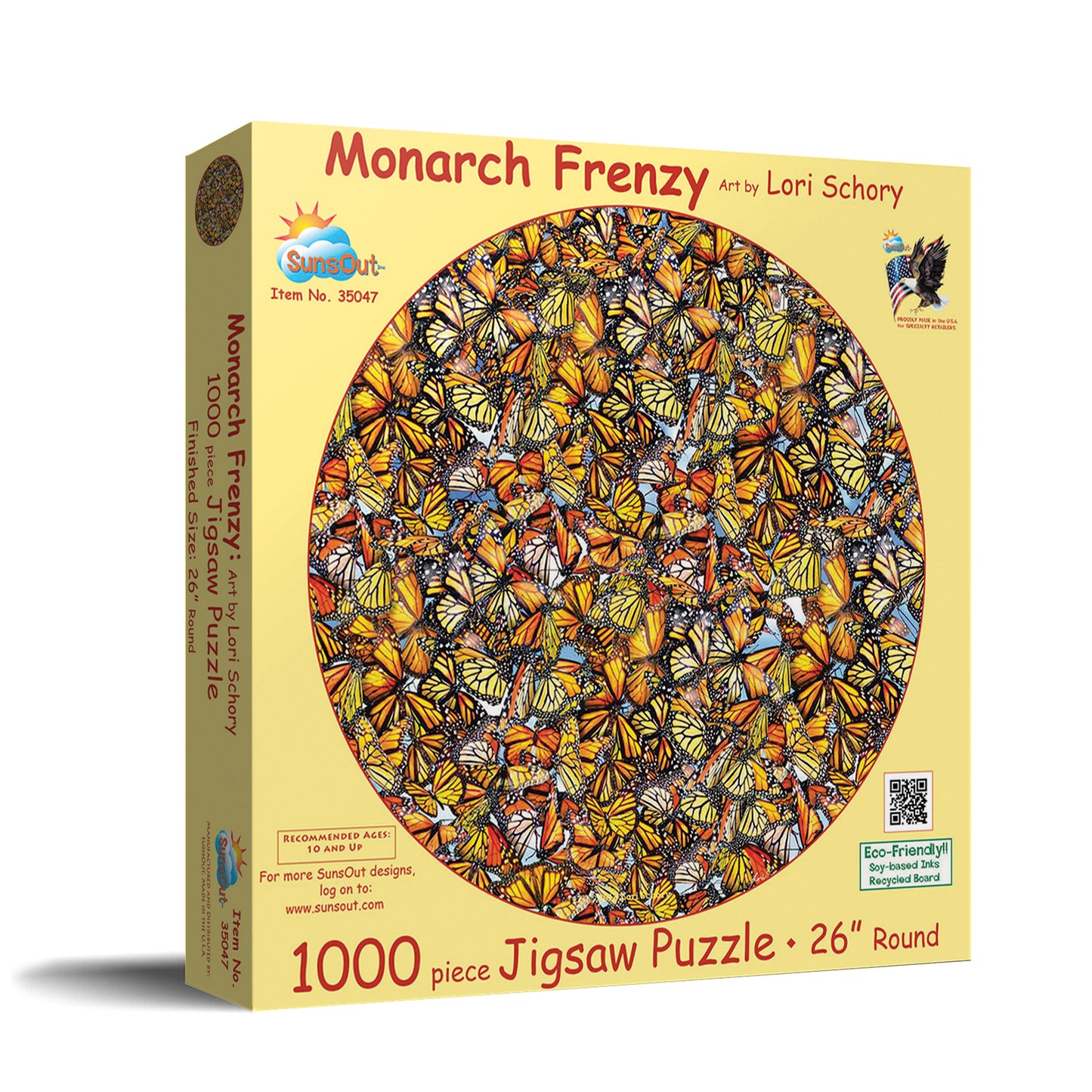 Monarch Frenzy 1000 pc Round Jigsaw Puzzle 35047