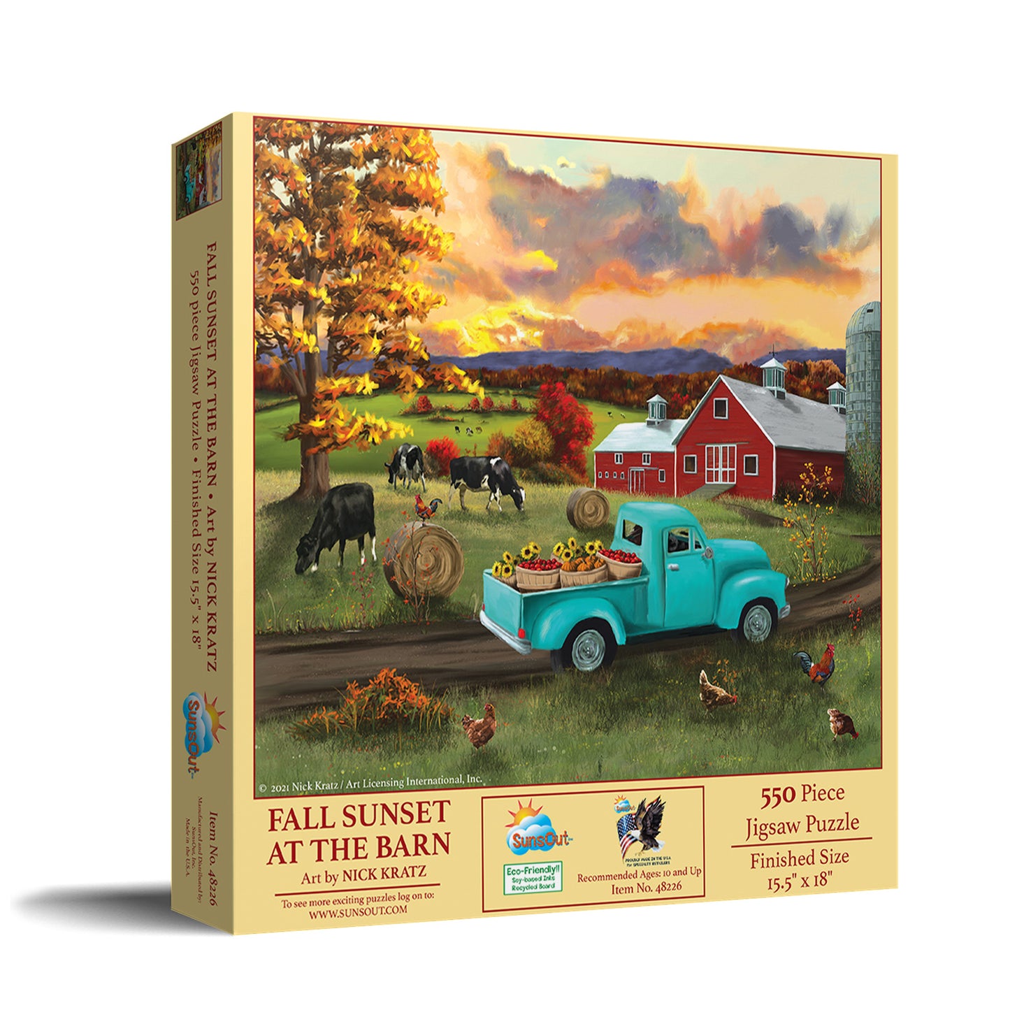 Fall Sunset at the Barn 500 pc Jigsaw Puzzle 48226