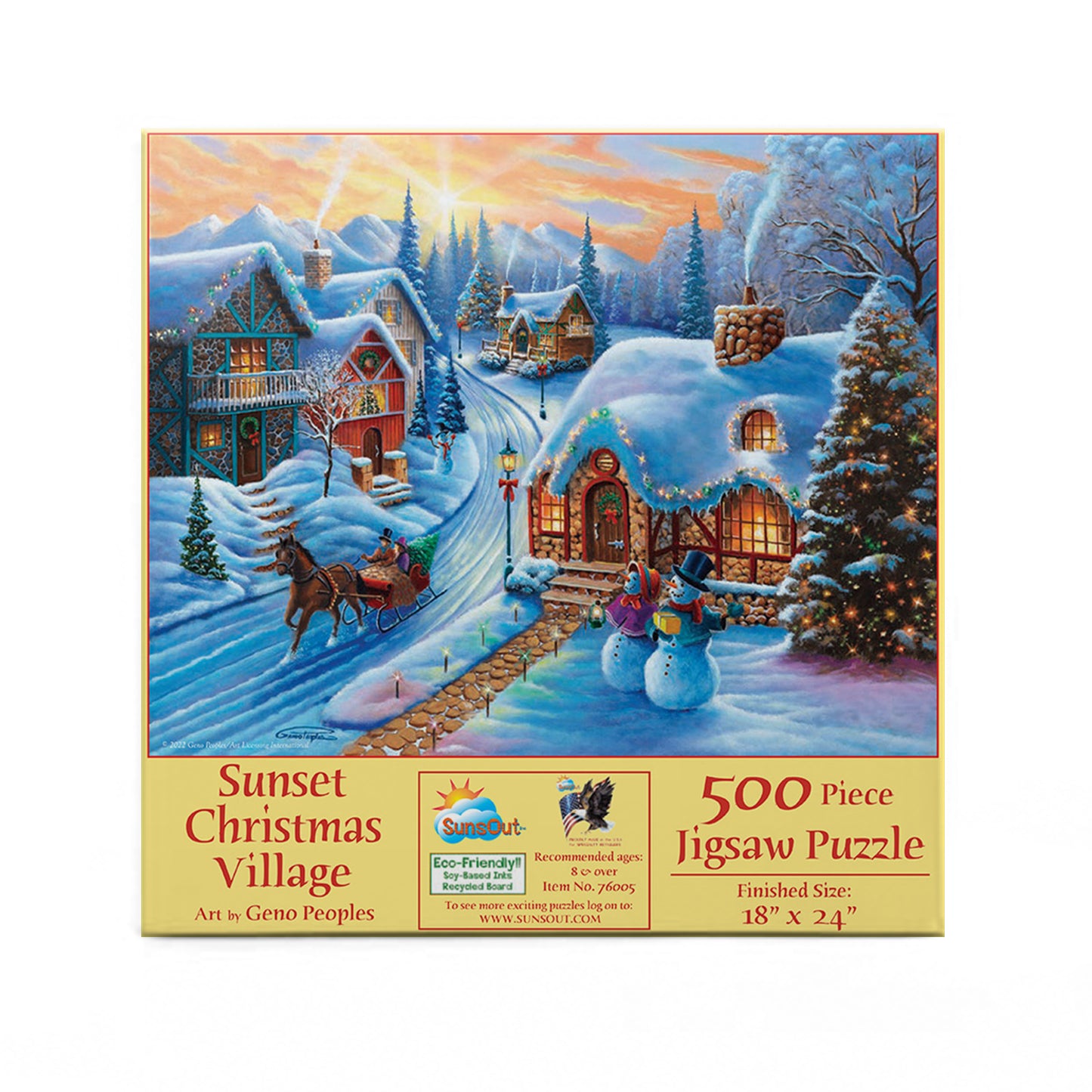 Sunset Christmas Village 500 pc Jigsaw Puzzle 51375