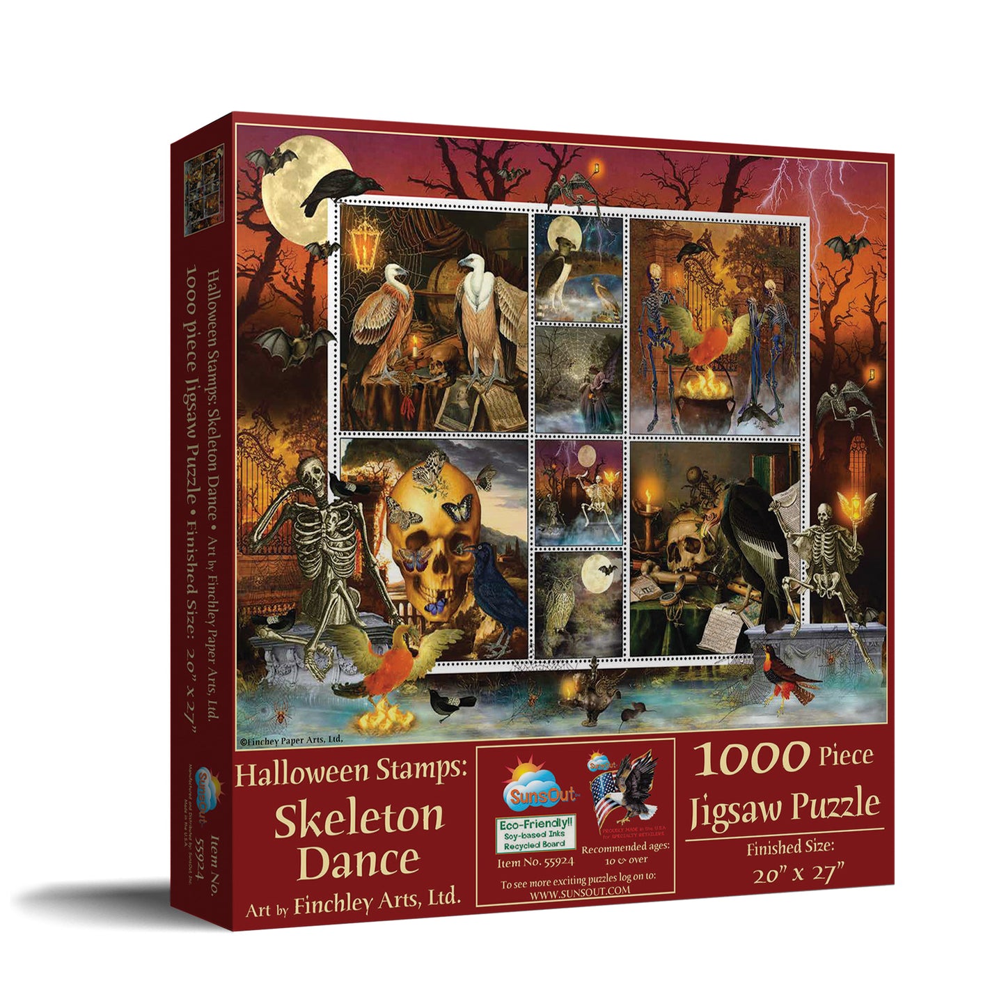 Halloween Stamps: Skeleton Dance 1000 pc Jigsaw Puzzle 55924