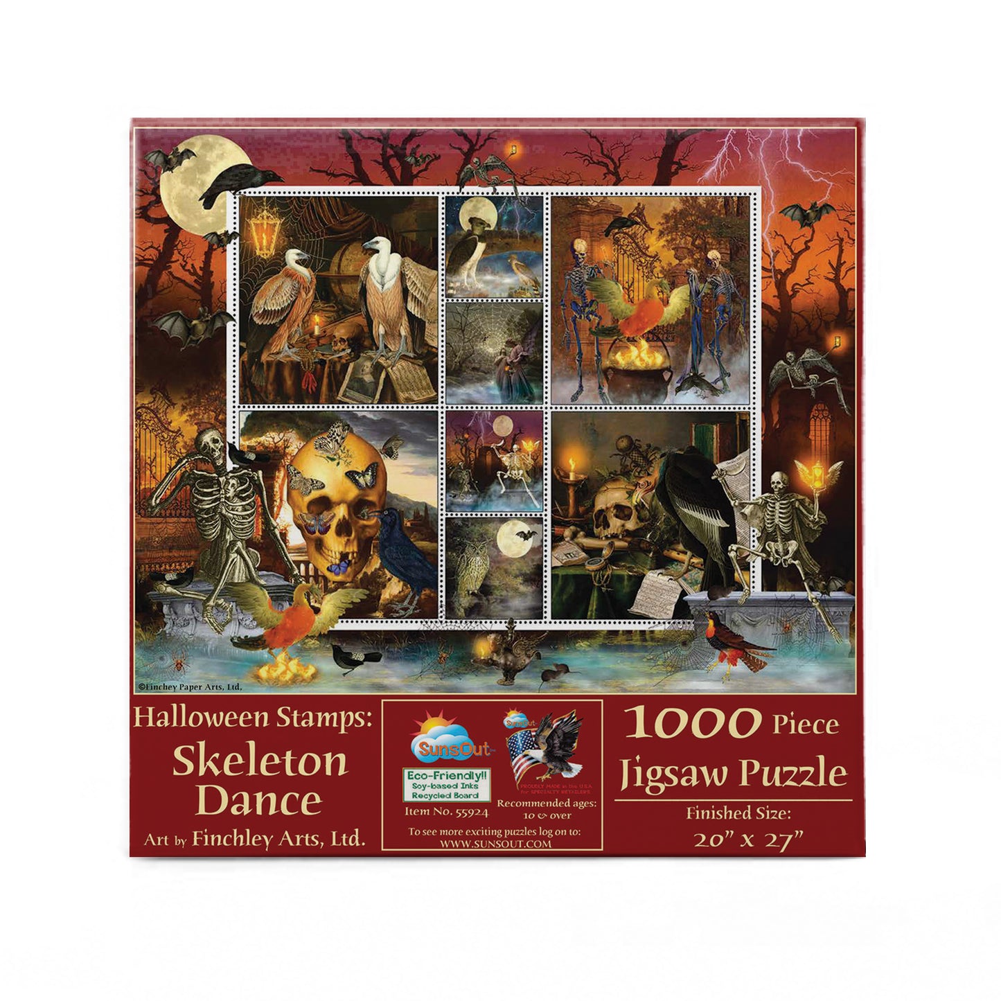 Halloween Stamps: Skeleton Dance 1000 pc Jigsaw Puzzle 55924