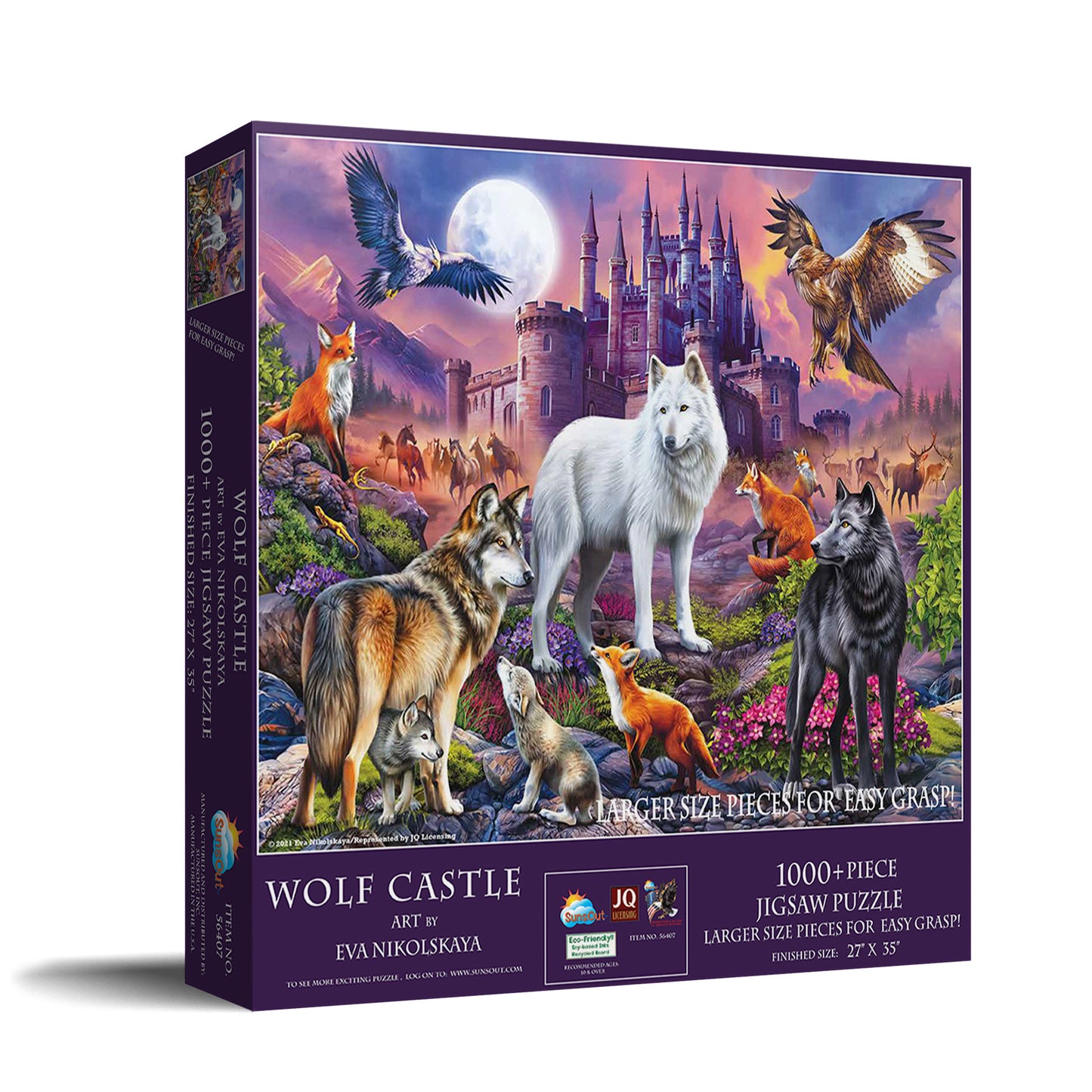 Wolf Castle 1000 pc Large Pieces Jigsaw Puzzle 56407