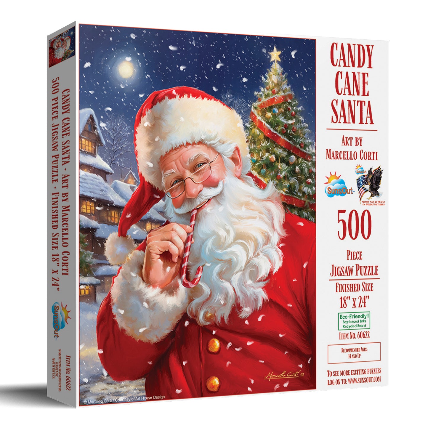 Candy Cane Santa 500 pc Jigsaw Puzzle 60622